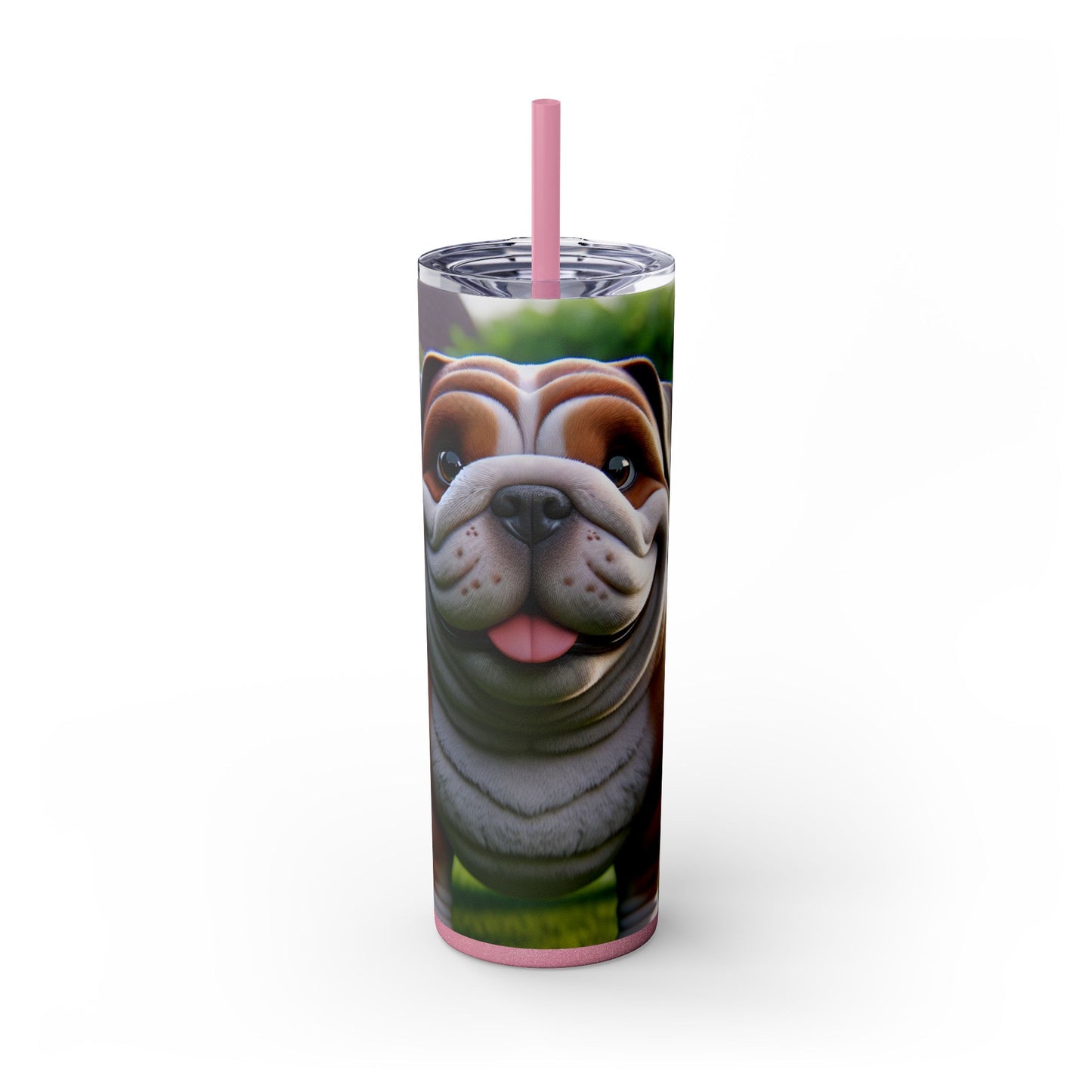 Olde English Bulldogge Tumbler with Straw, 20oz