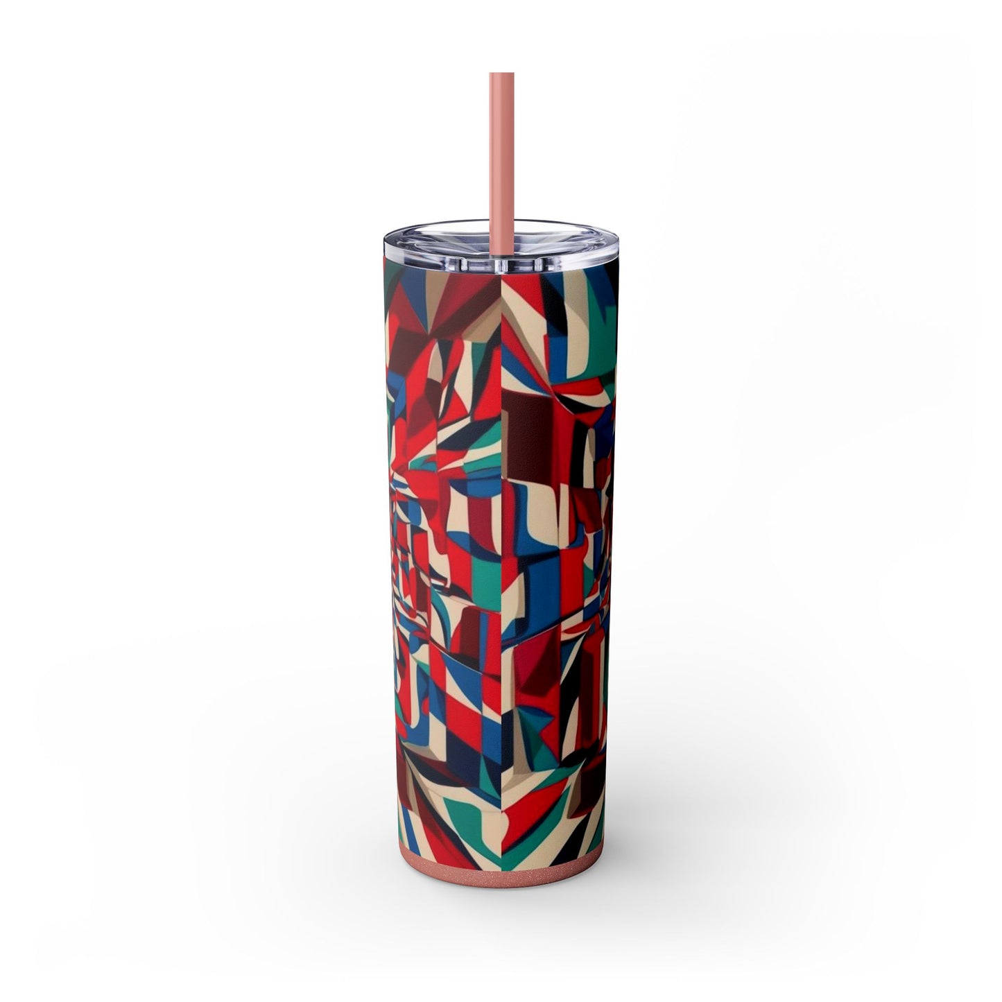 Optical Illusion Skinny Tumbler with Straw, 20oz