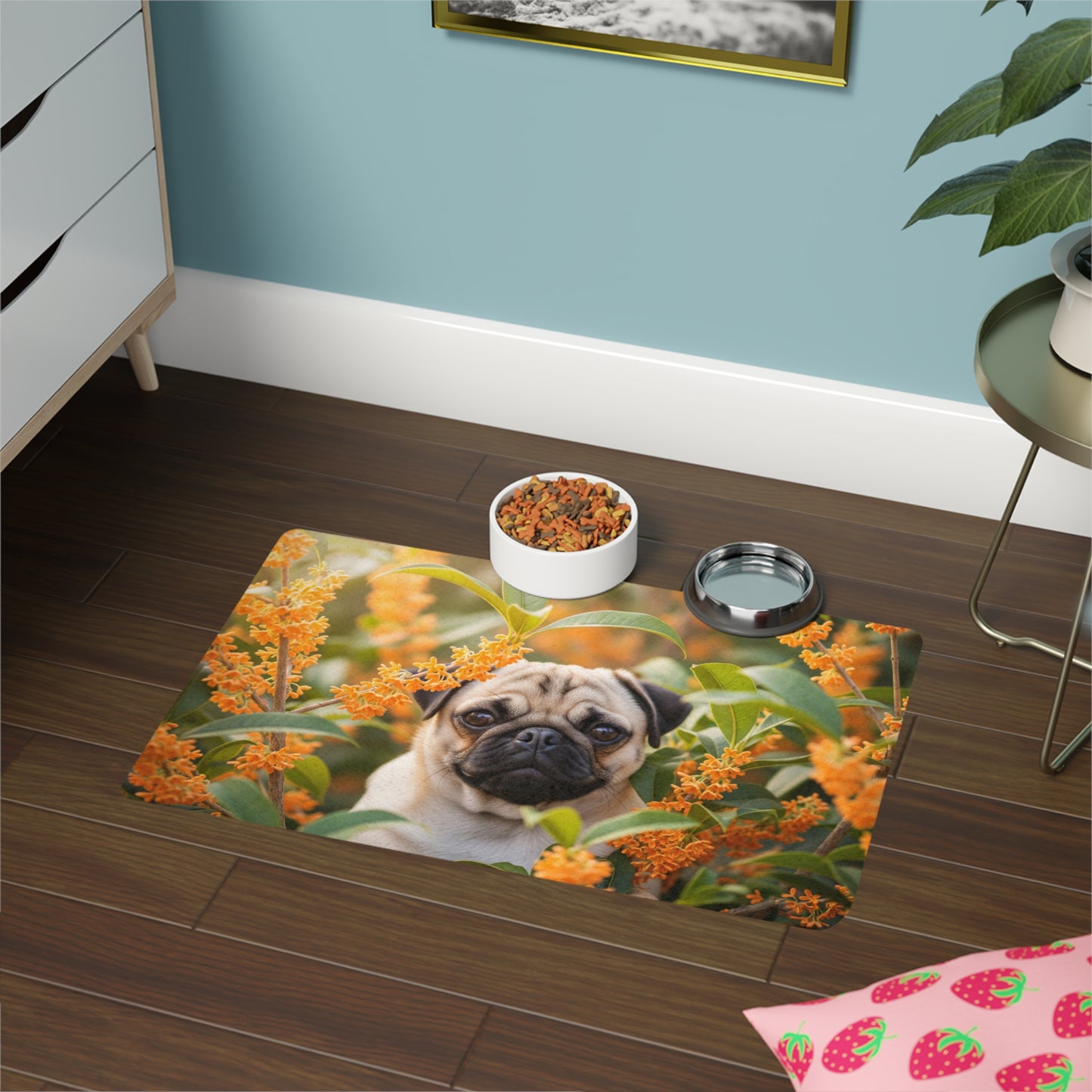 Pet Food Mat (12x18) - Pug