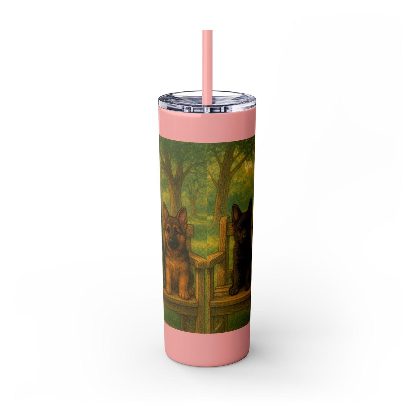 German Shepherd puppies Tumbler with Straw, 20oz