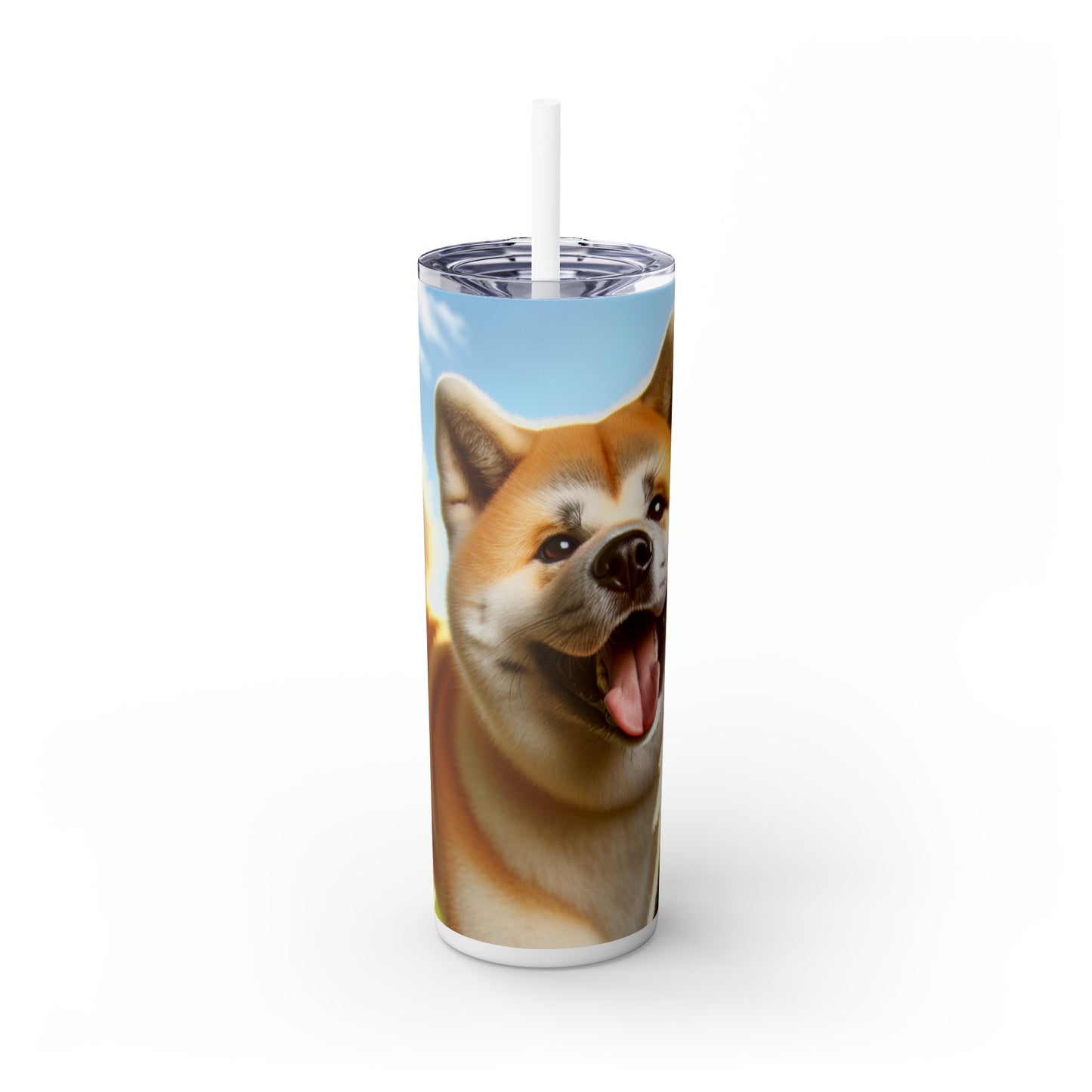 Akita Skinny Tumbler with Straw, 20oz
