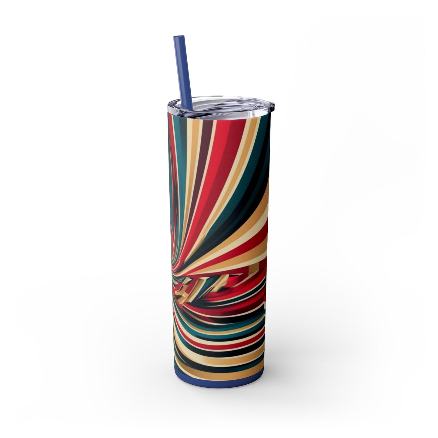 Optical Illusion Skinny Tumbler with Straw, 20oz