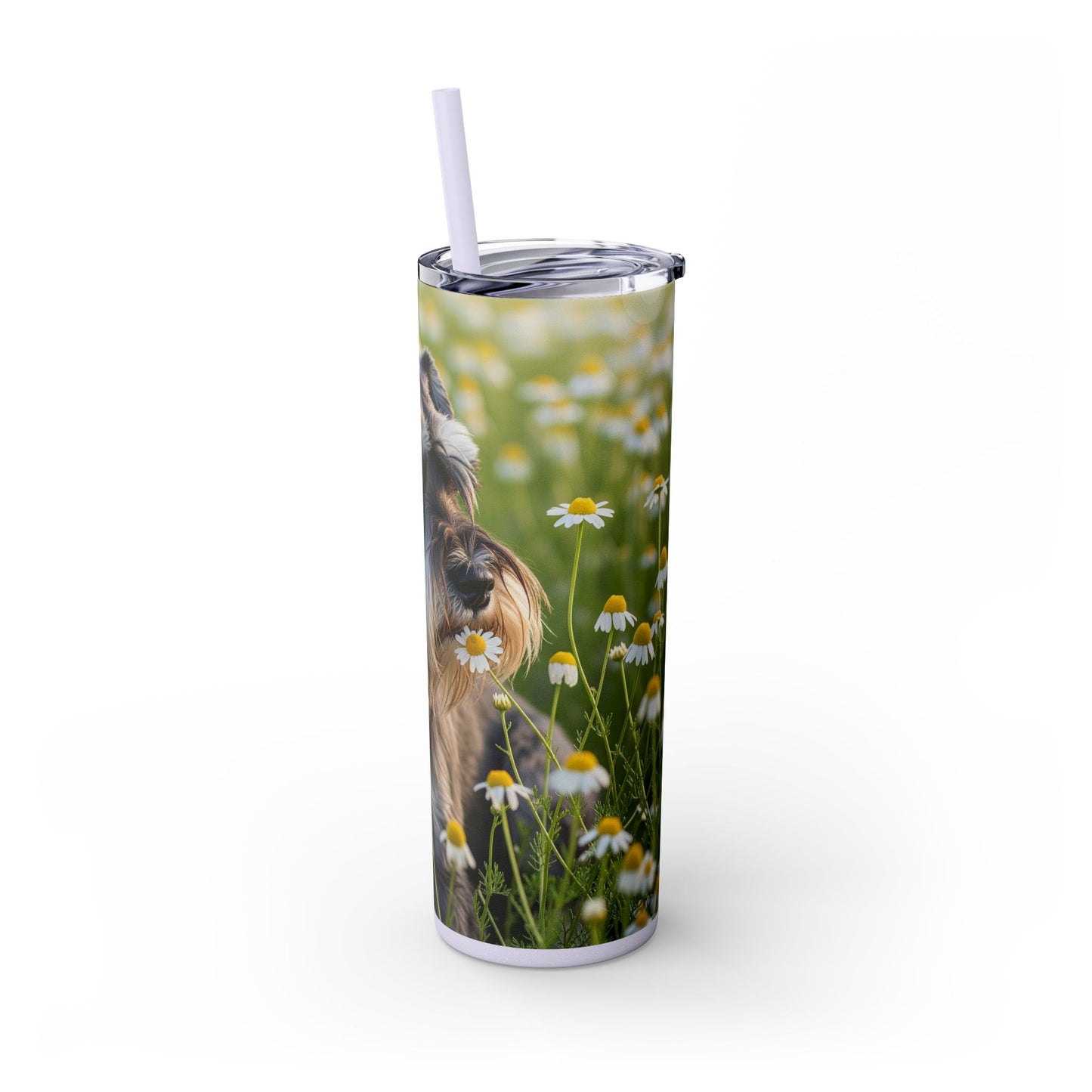 Miniature Schnauzer Skinny Tumbler with Straw, 20oz