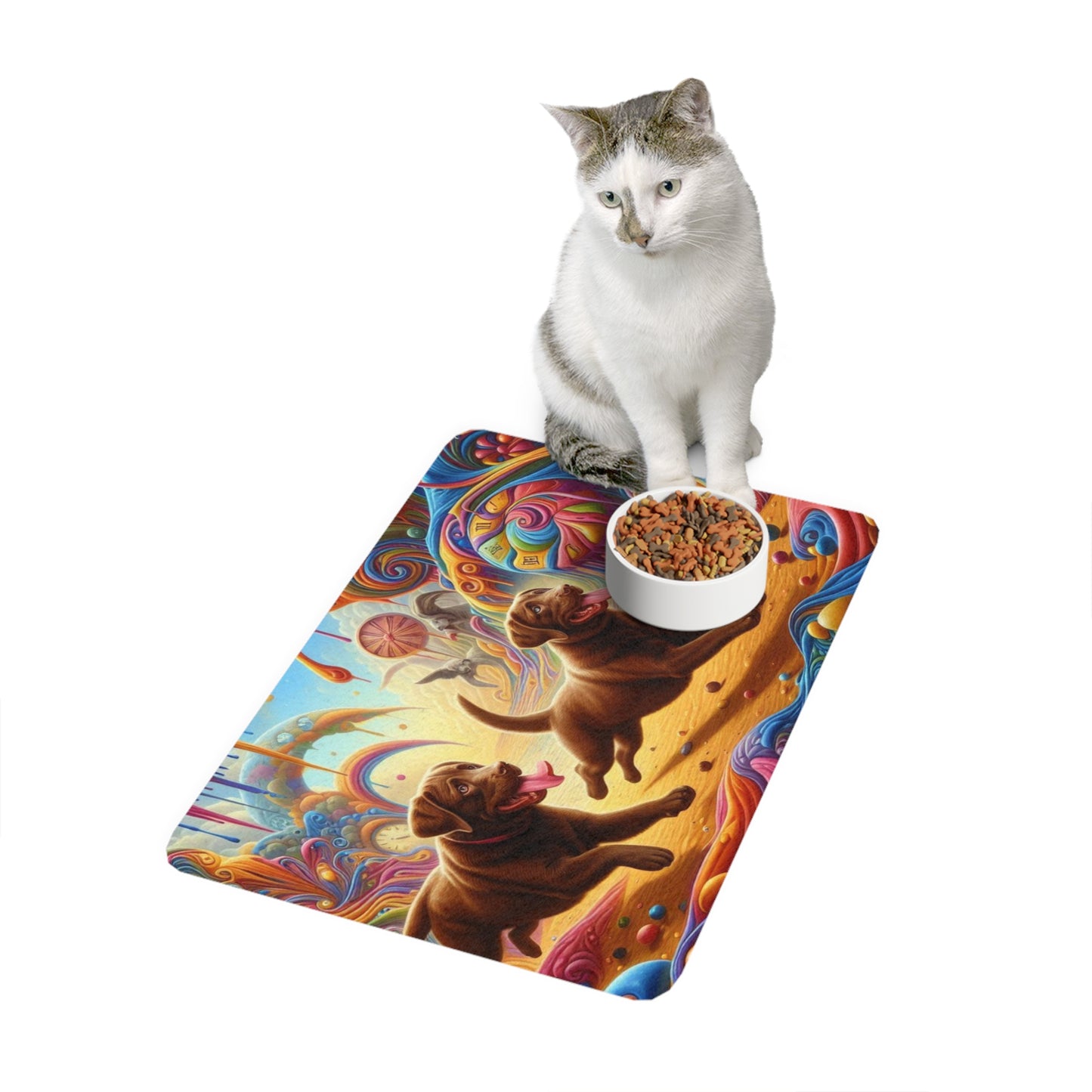 Pet Food Mat (12x18) - Chocolate Labrador