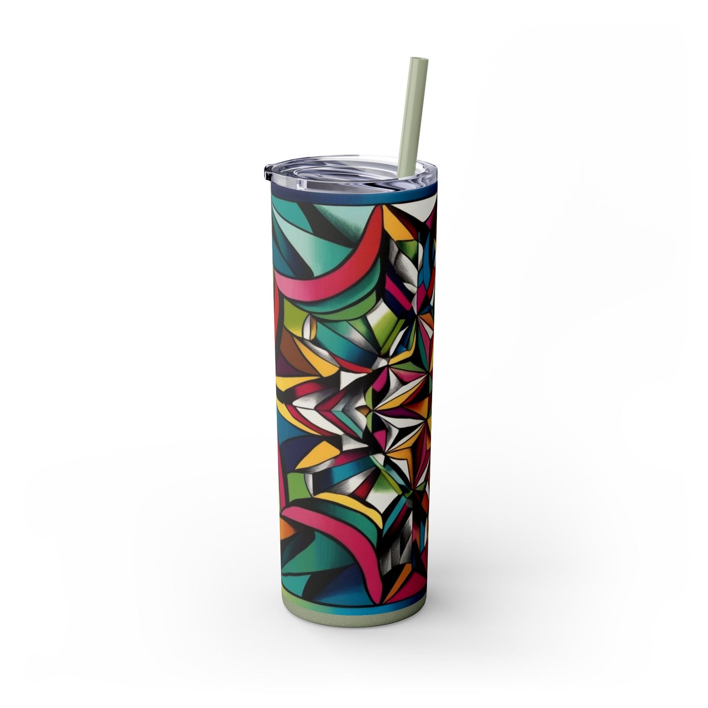 Optical Illusion Skinny Tumbler with Straw, 20oz