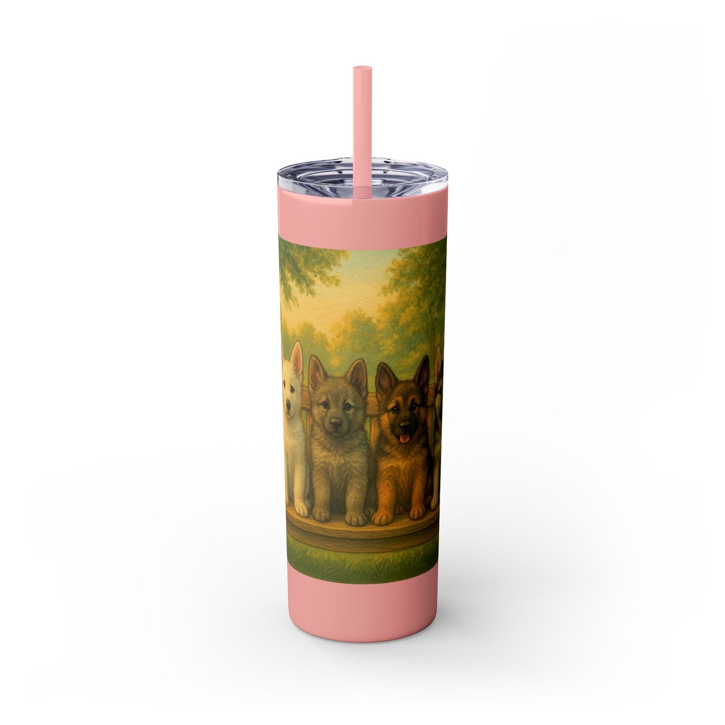 German Shepherd puppies Tumbler with Straw, 20oz