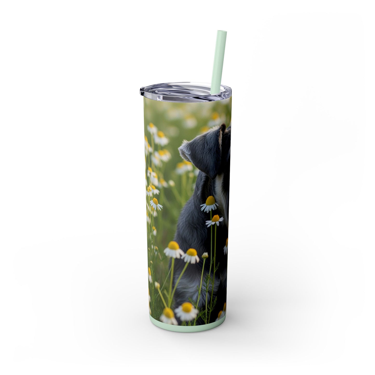 Miniature Schnauzer Skinny Tumbler with Straw, 20oz