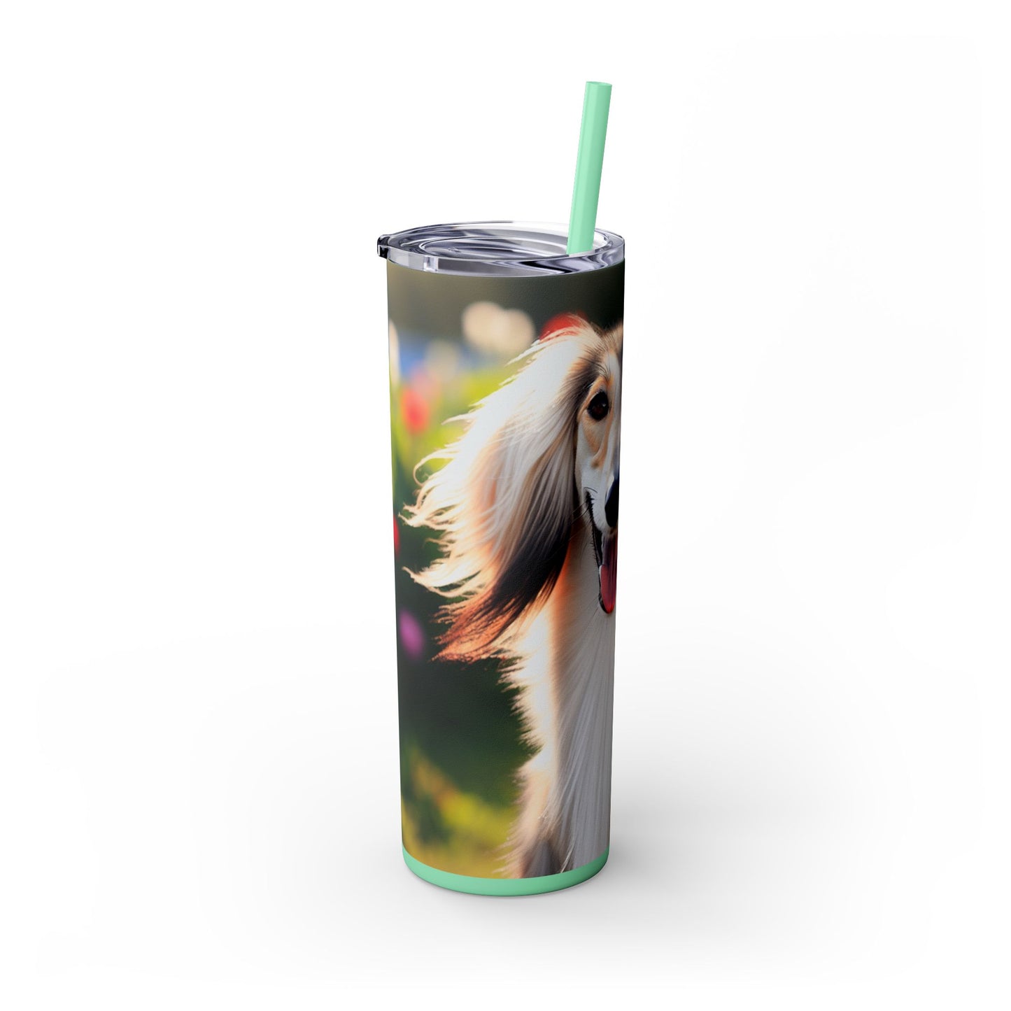 Saluki Skinny Tumbler with Straw, 20oz