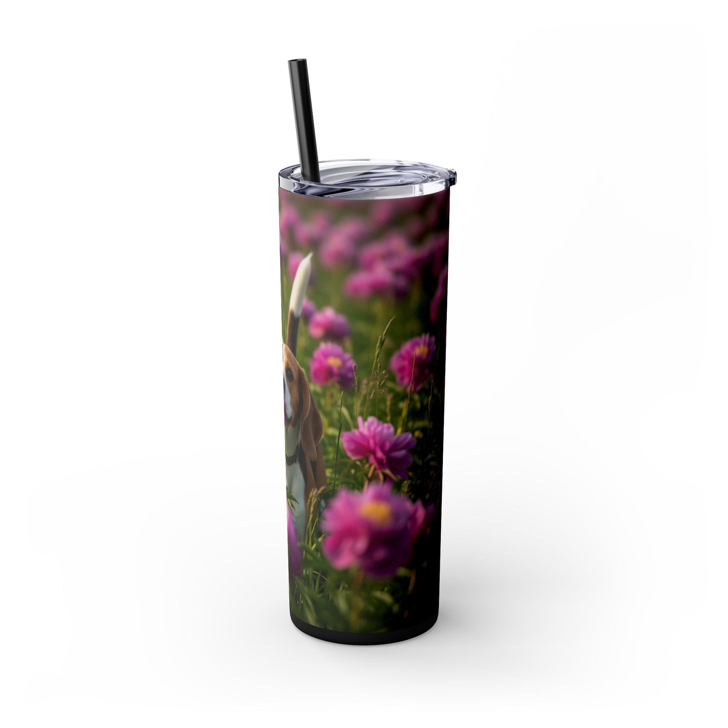 Beagle Skinny Tumbler with Straw, 20oz