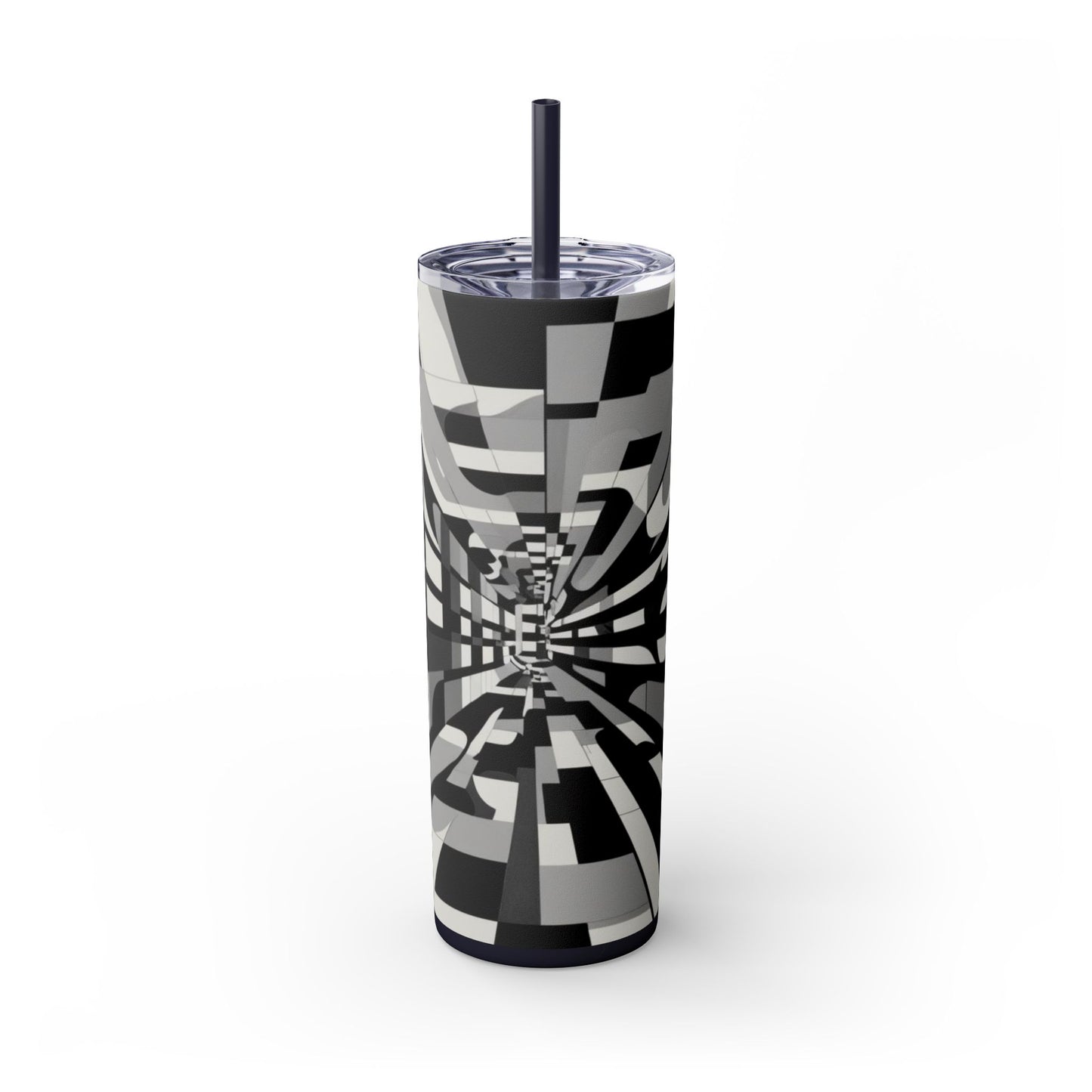 Optical Illusion Skinny Tumbler with Straw, 20oz