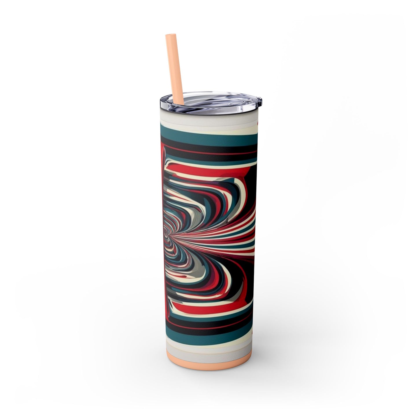 Optical Illusion Skinny Tumbler with Straw, 20oz