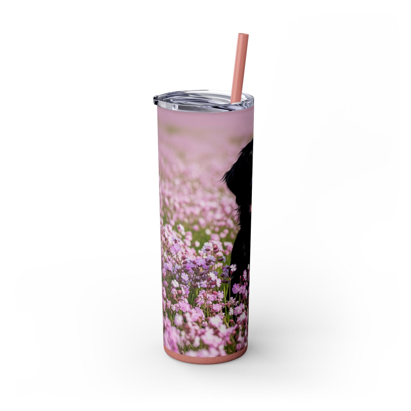 Flat Coated Retriever Skinny Tumbler with Straw, 20oz
