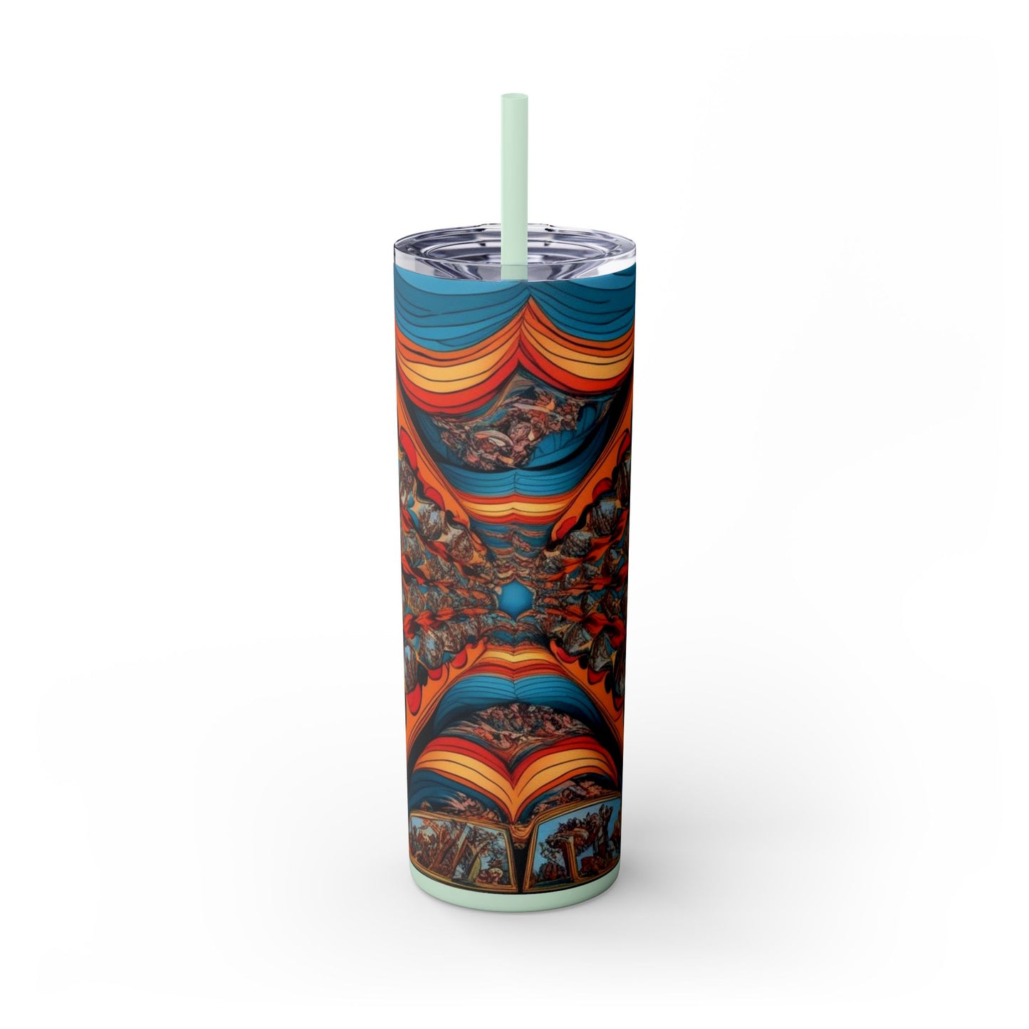 Optical Illusion Skinny Tumbler with Straw, 20oz