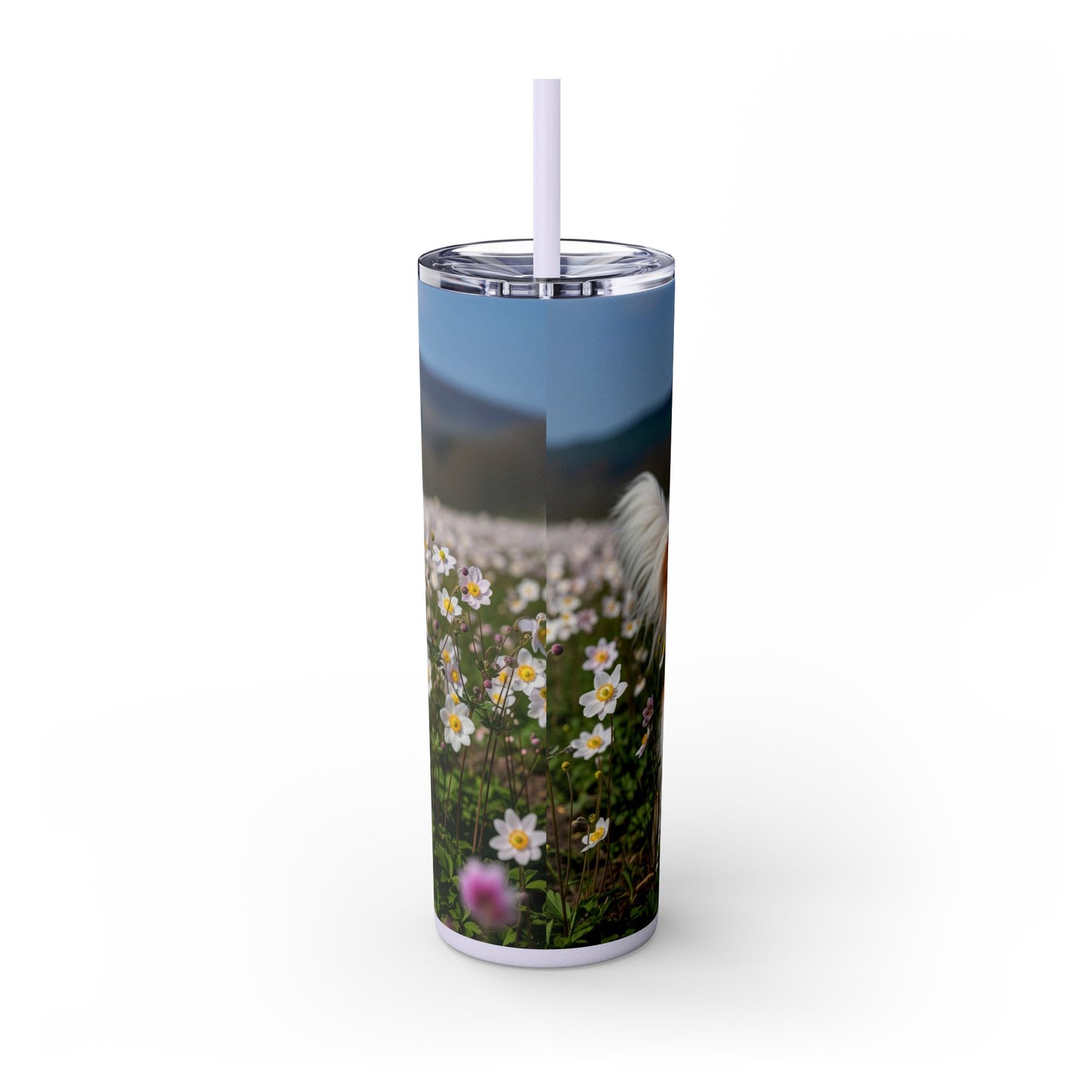 Nederlandse Kooikerhondje Skinny Tumbler with Straw, 20oz