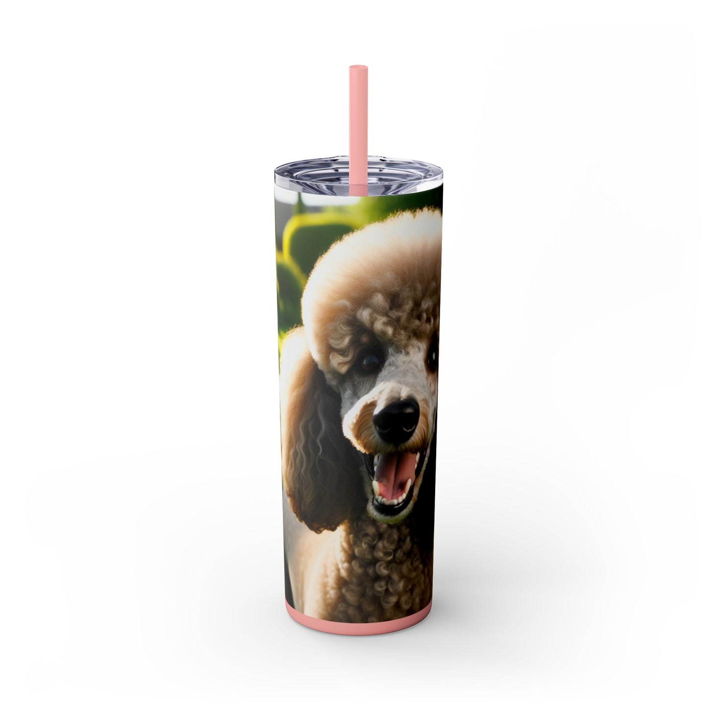 Standard Poodle Skinny Tumbler with Straw, 20oz