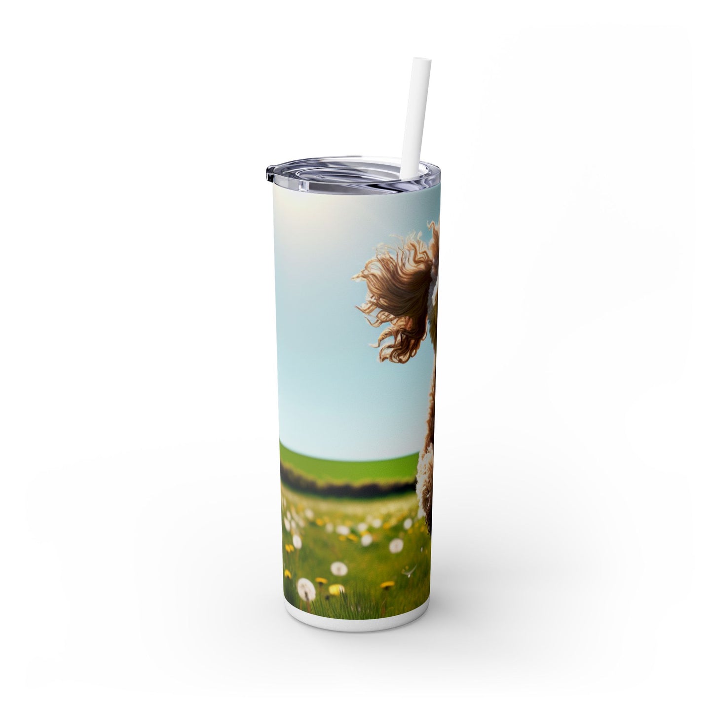 Spoodle Skinny Tumbler with Straw, 20oz