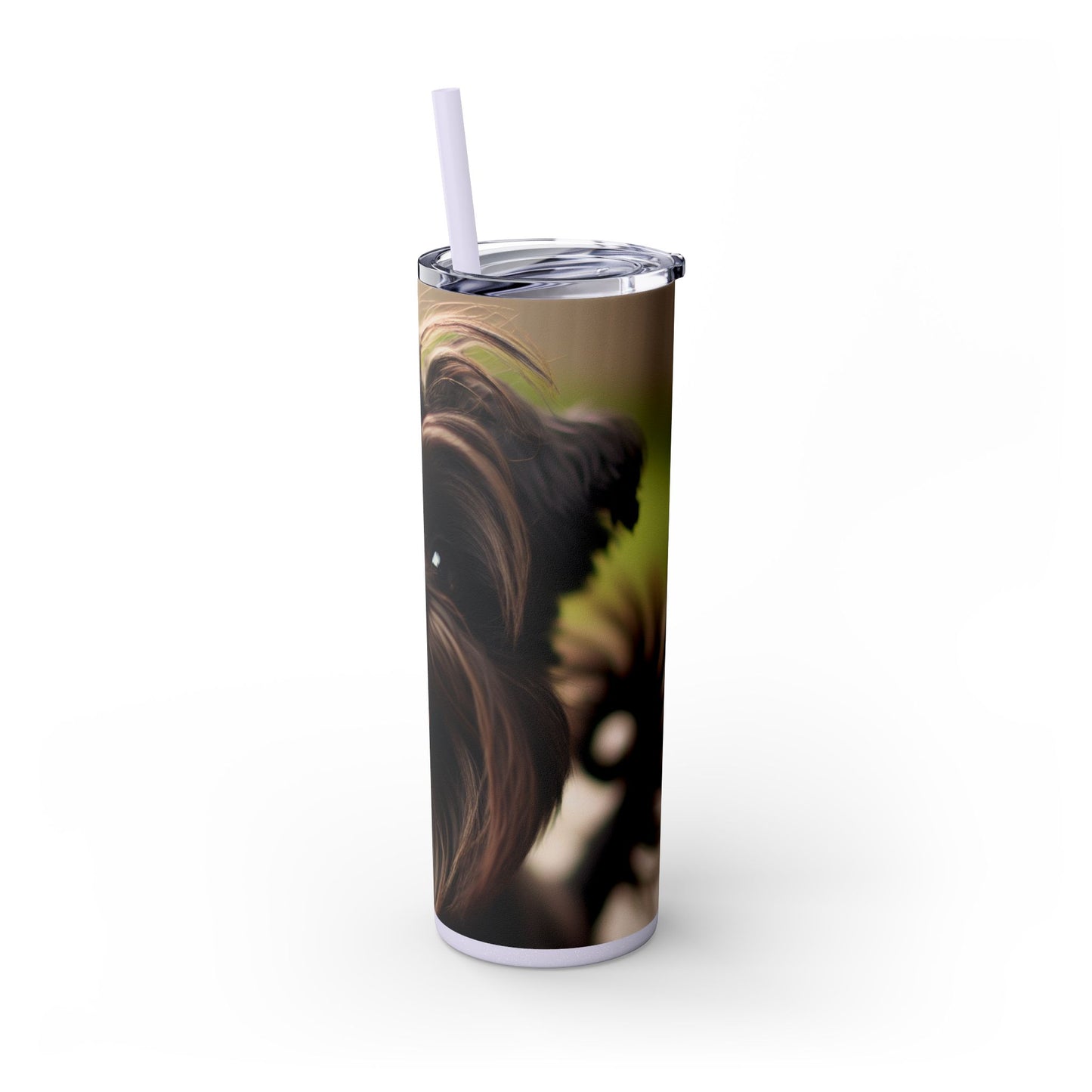 Affenpinscher Skinny Tumbler with Straw, 20oz
