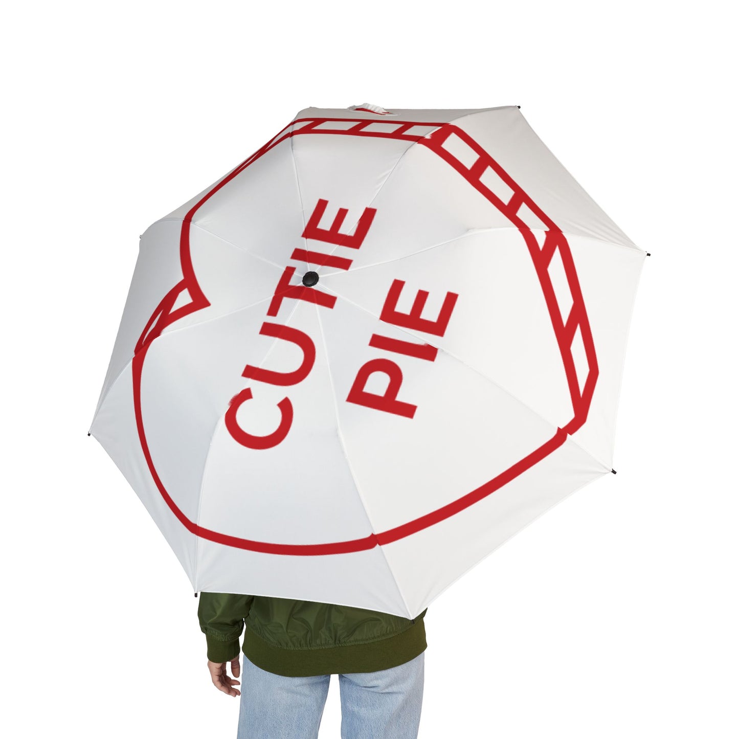 Cutie Pie Candy Hearts Semi-Automatic Foldable Umbrella