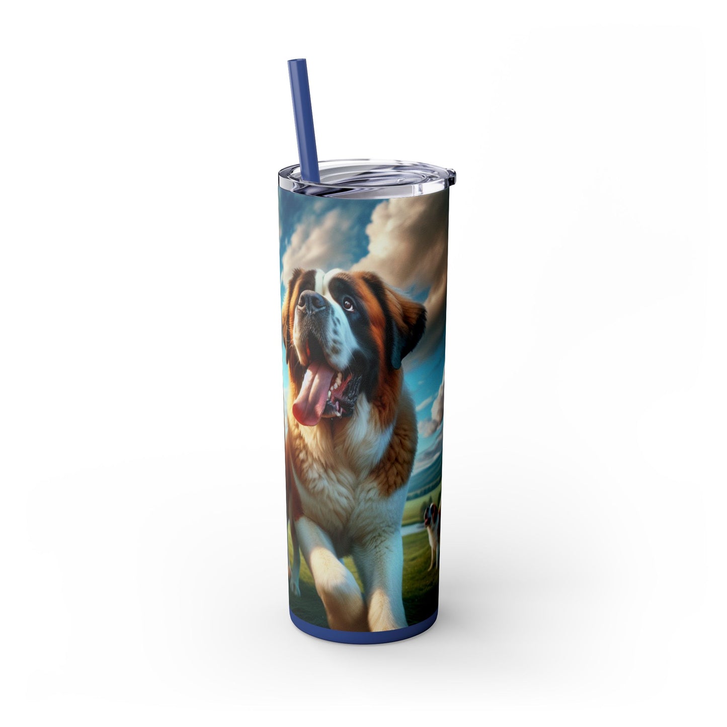 Saint Bernard Skinny Tumbler with Straw, 20oz
