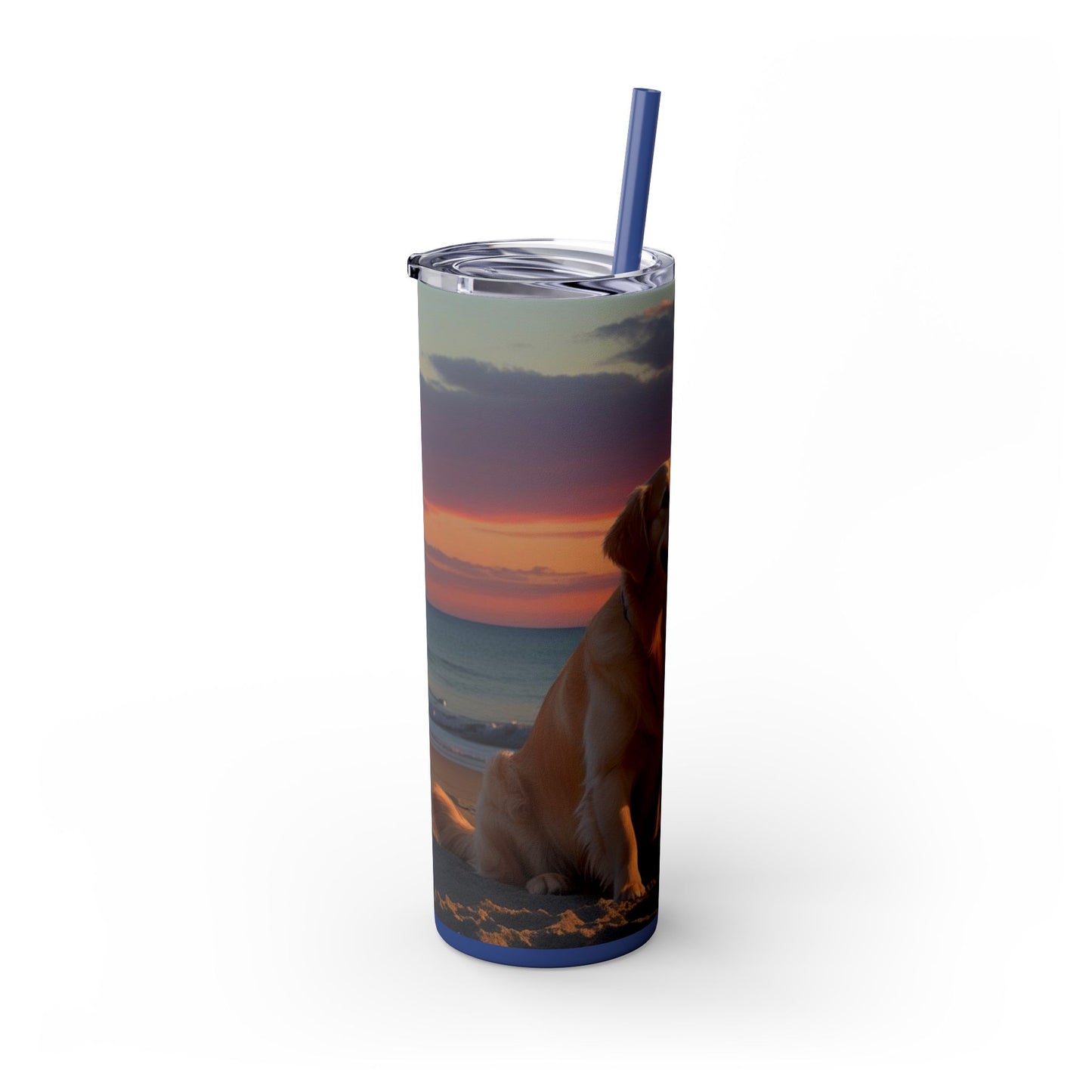 Golden Retriever Love Skinny Tumbler with Straw, 20oz