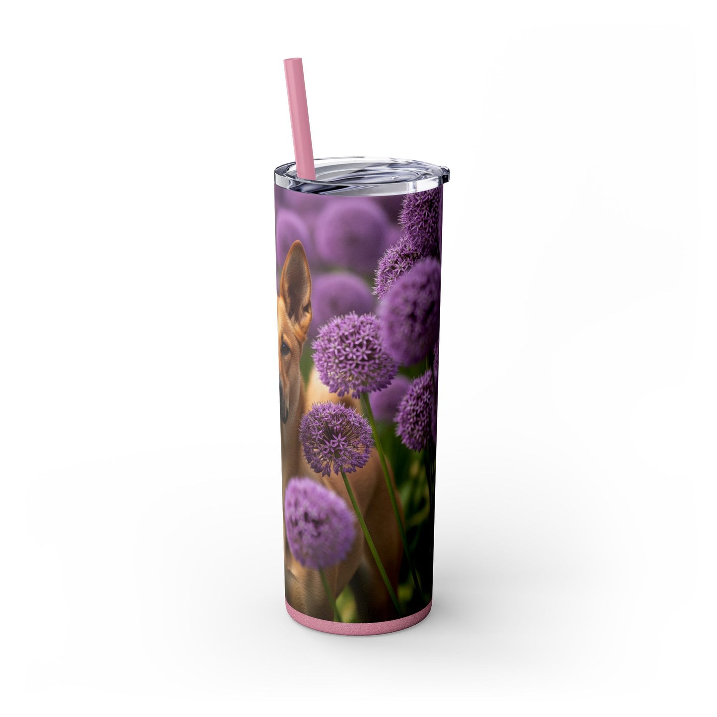 Canaan Dog Skinny Tumbler with Straw, 20oz