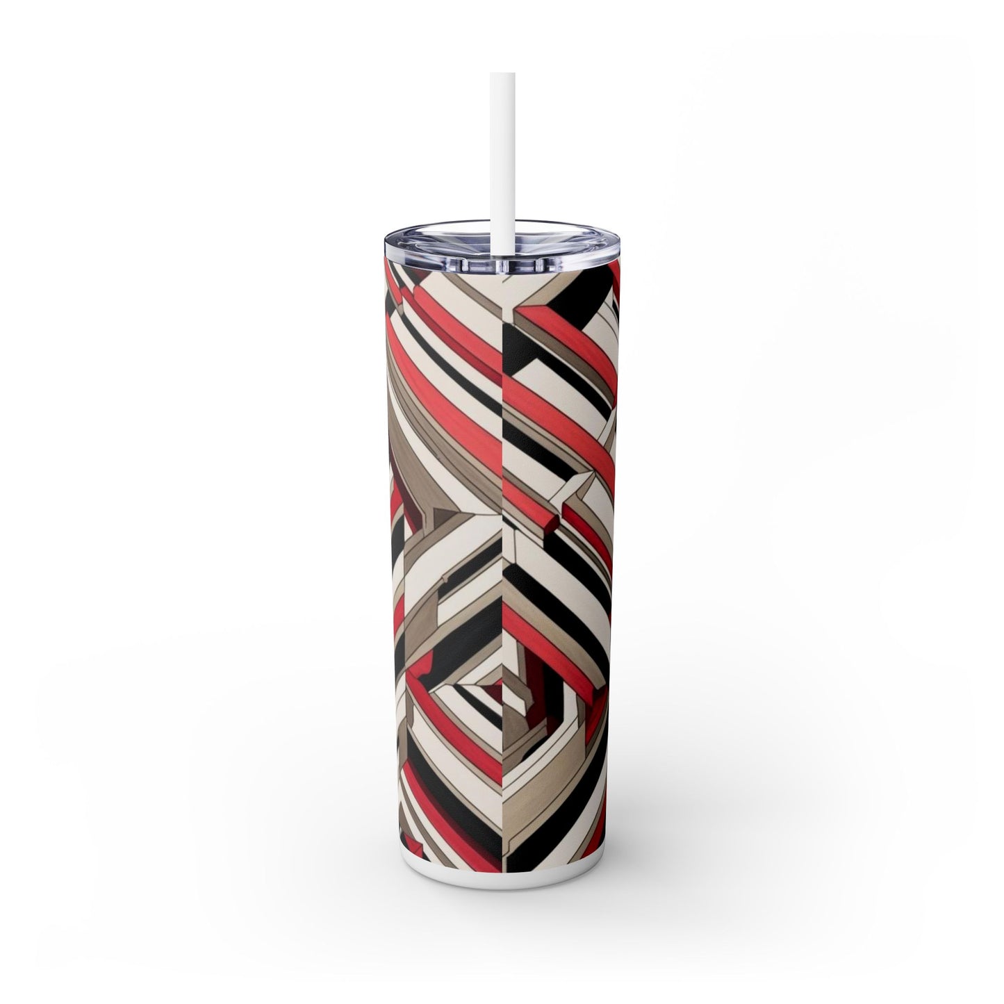 Optical Illusion Skinny Tumbler with Straw, 20oz