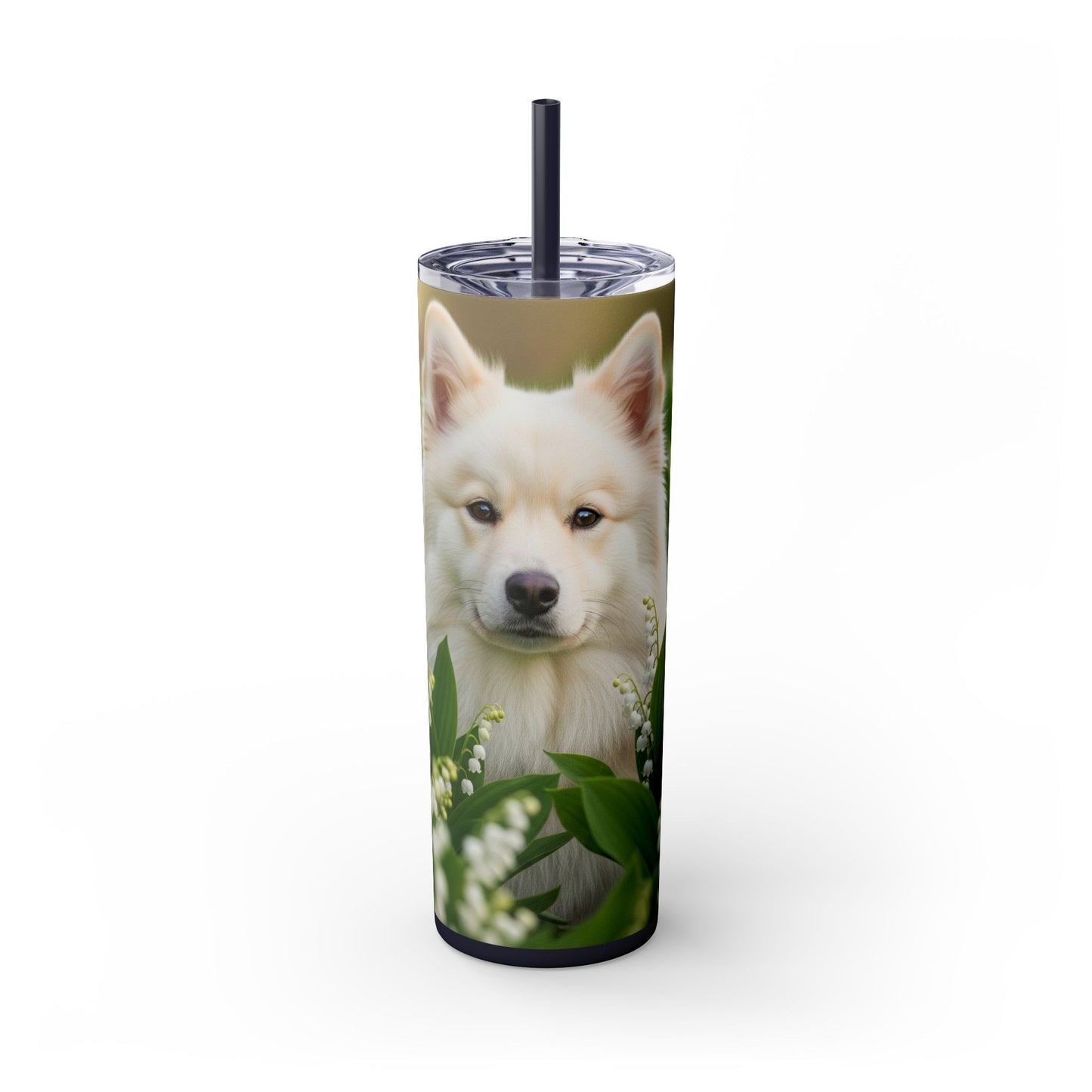 Finnish Lapphund Skinny Tumbler with Straw, 20oz