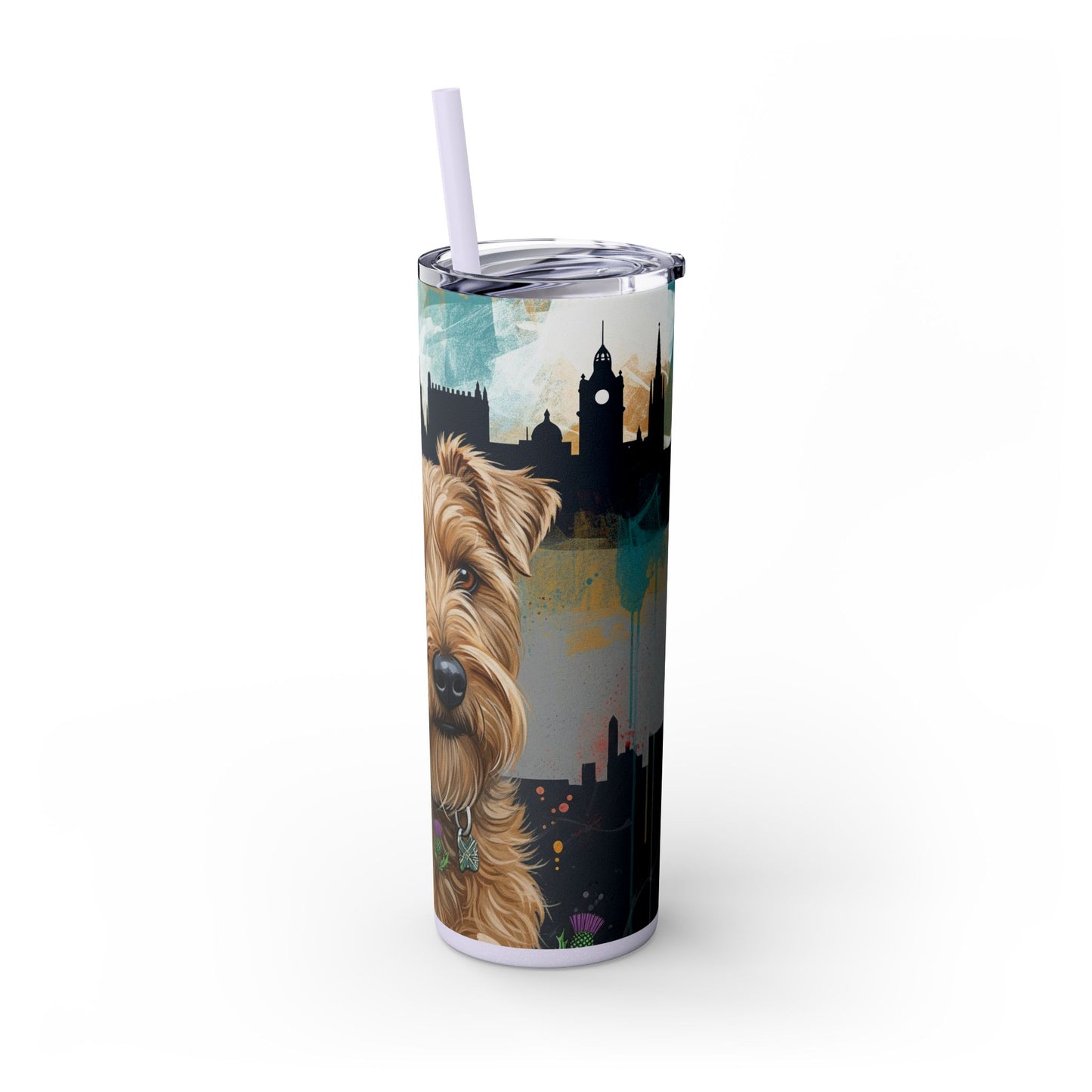 Glen of Imaal Terrier Skinny Tumbler with Straw, 20oz