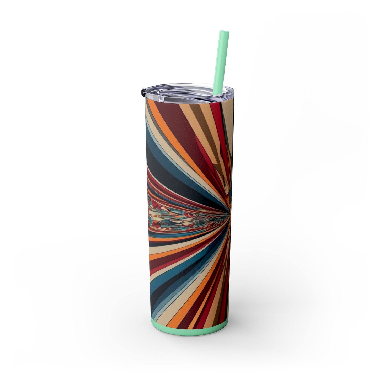 Optical Illusion Skinny Tumbler with Straw, 20oz
