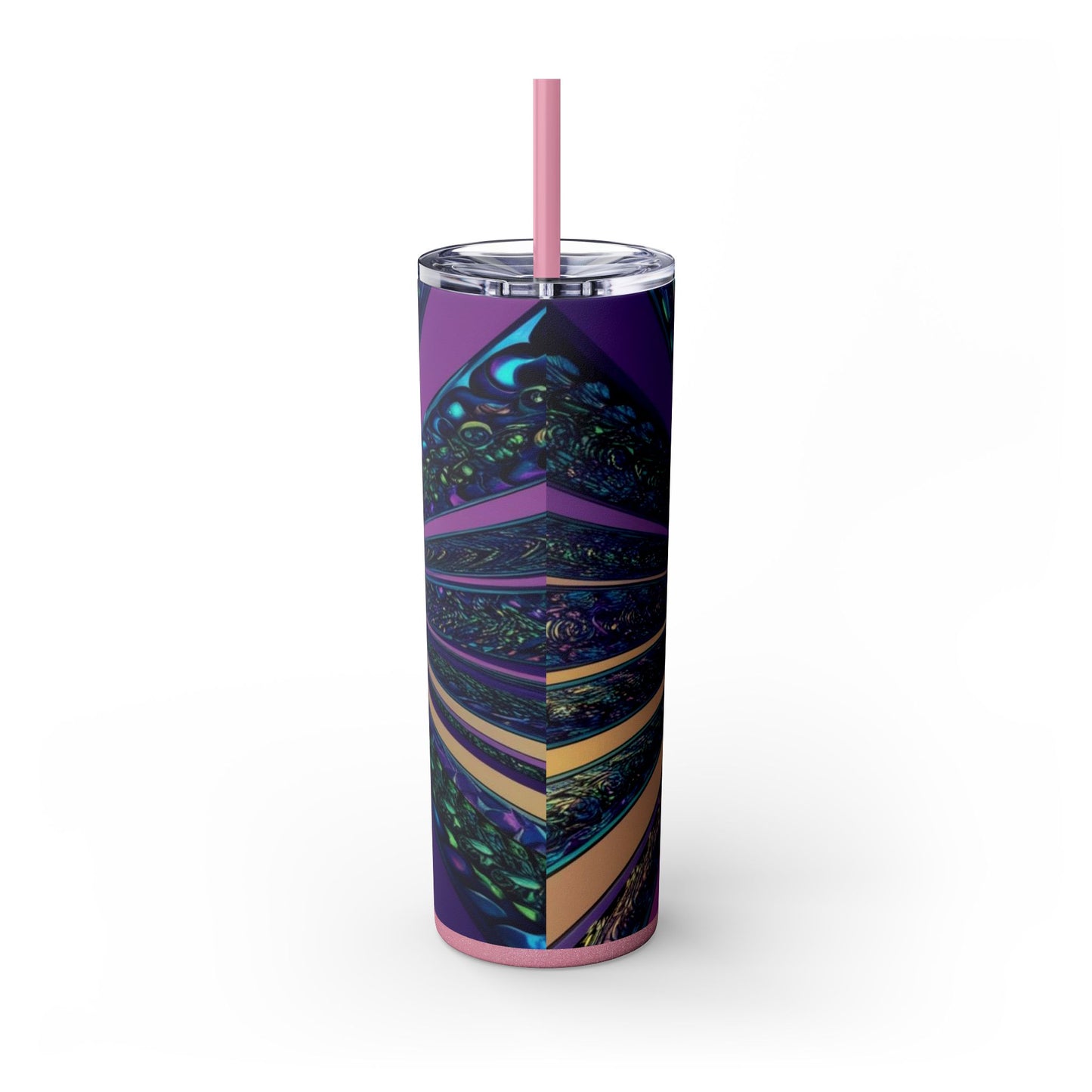Optical Illusion Skinny Tumbler with Straw, 20oz