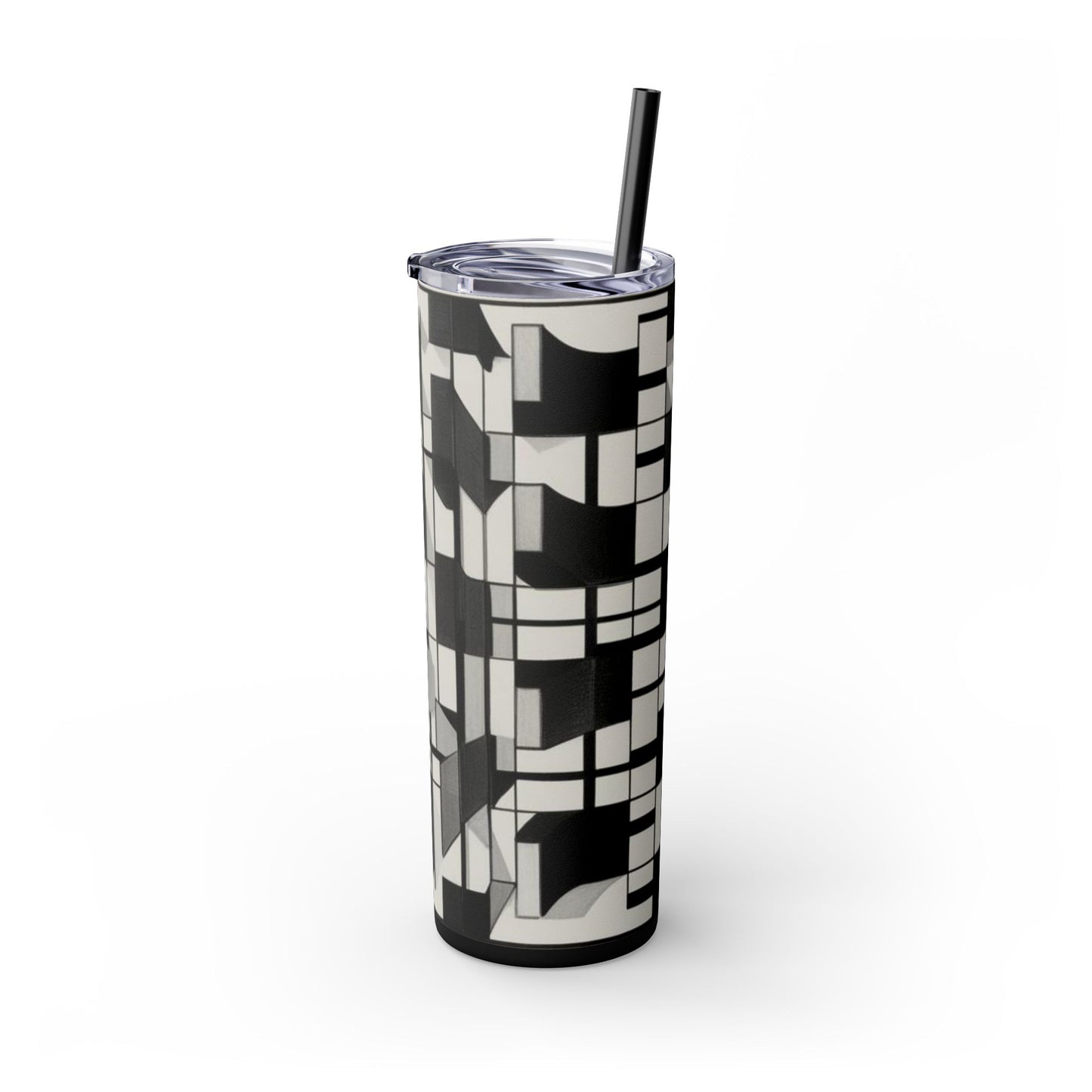 Optical Illusion Skinny Tumbler with Straw, 20oz