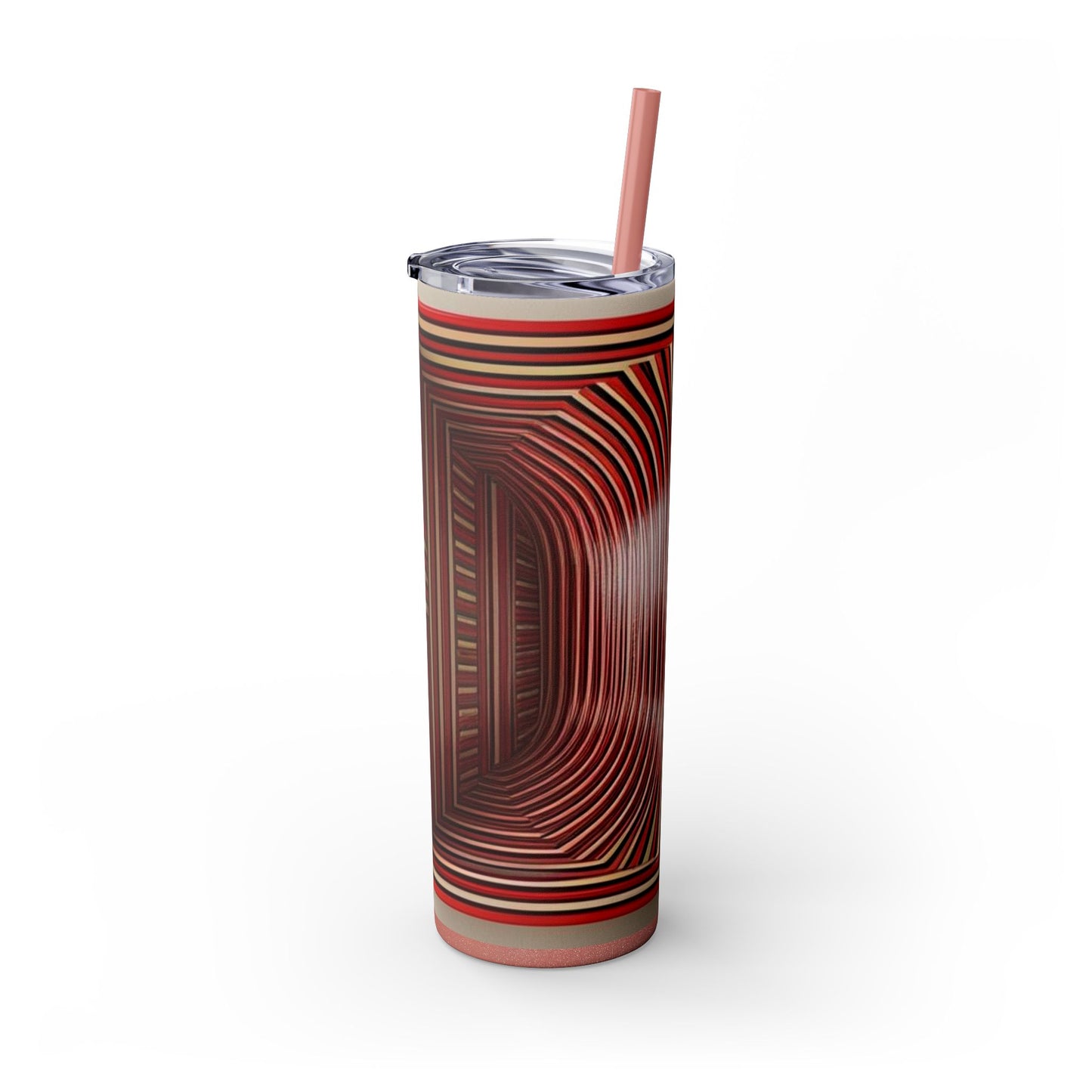Optical Illusion Skinny Tumbler with Straw, 20oz