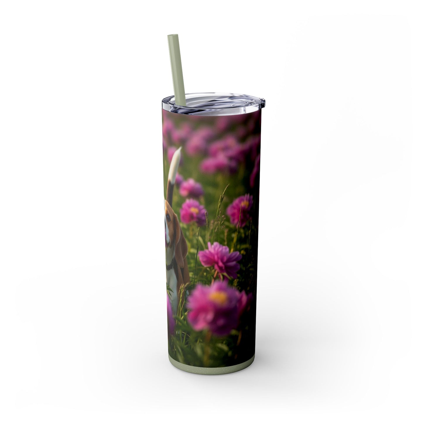Beagle Skinny Tumbler with Straw, 20oz