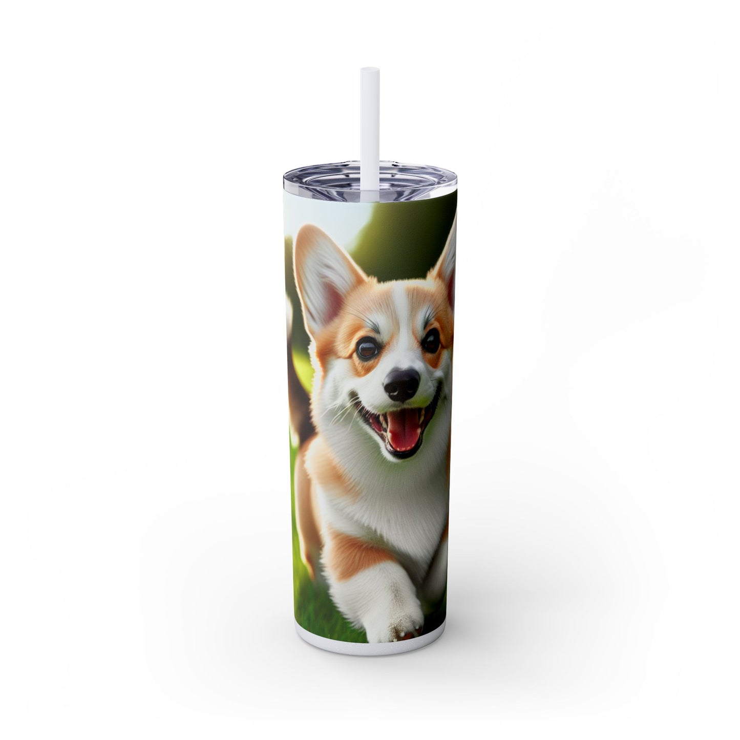 Welsh Corgi Pembroke Skinny Tumbler with Straw, 20oz