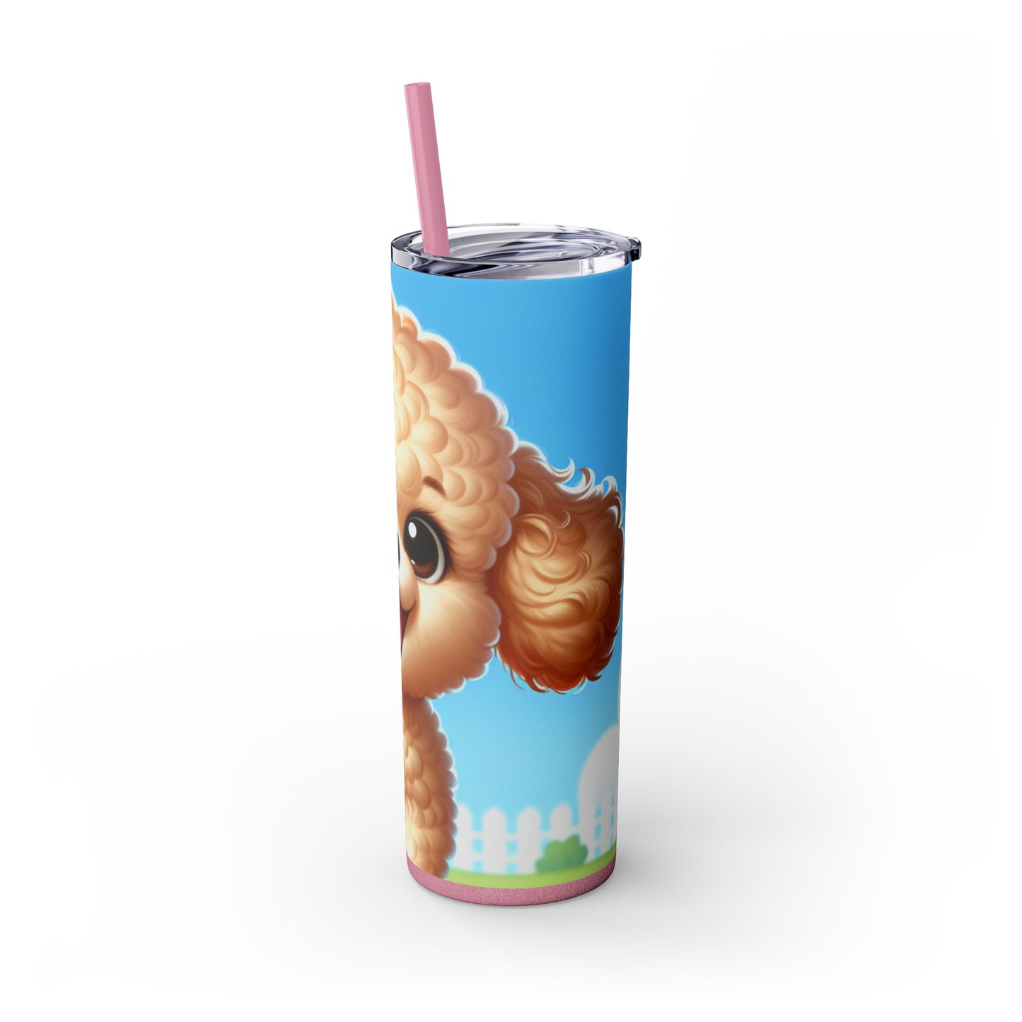 Miniature Poodle Tumbler with Straw, 20oz