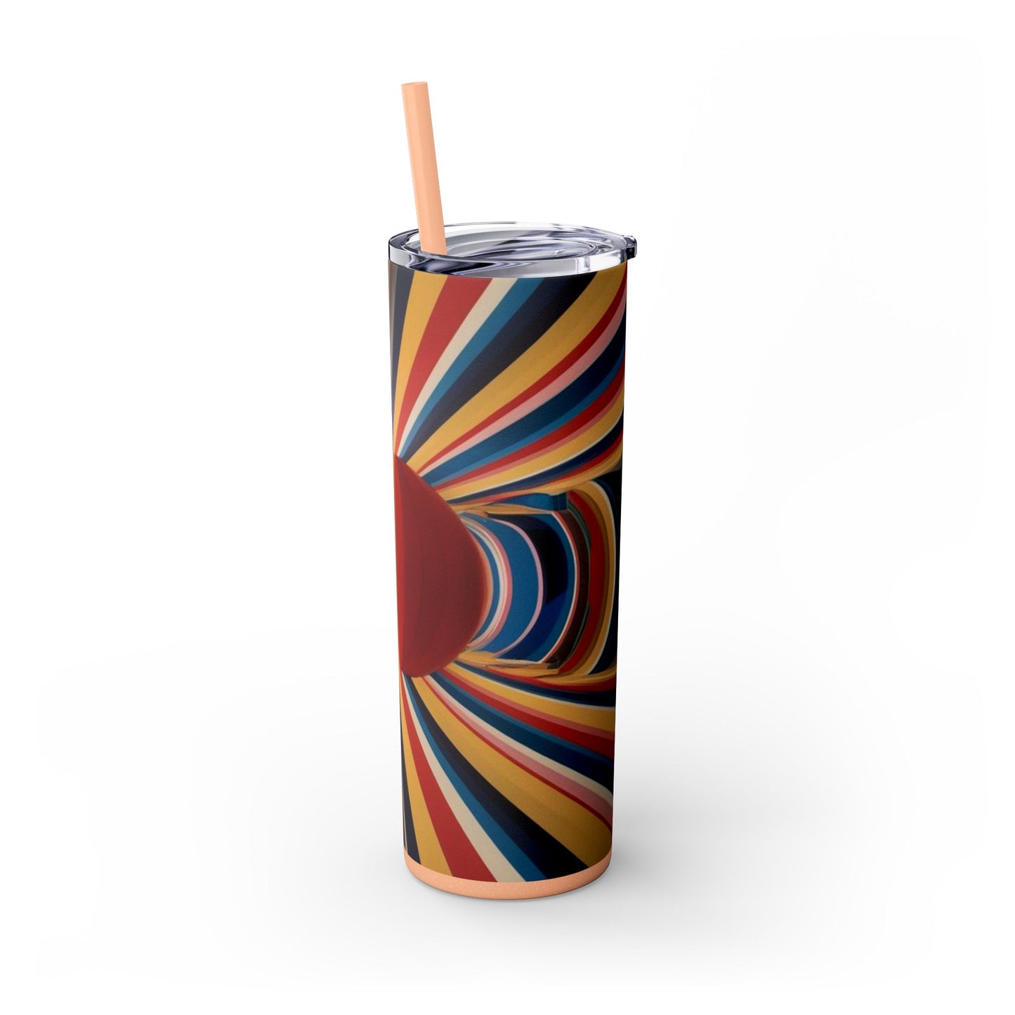 Optical Illusion Skinny Tumbler with Straw, 20oz