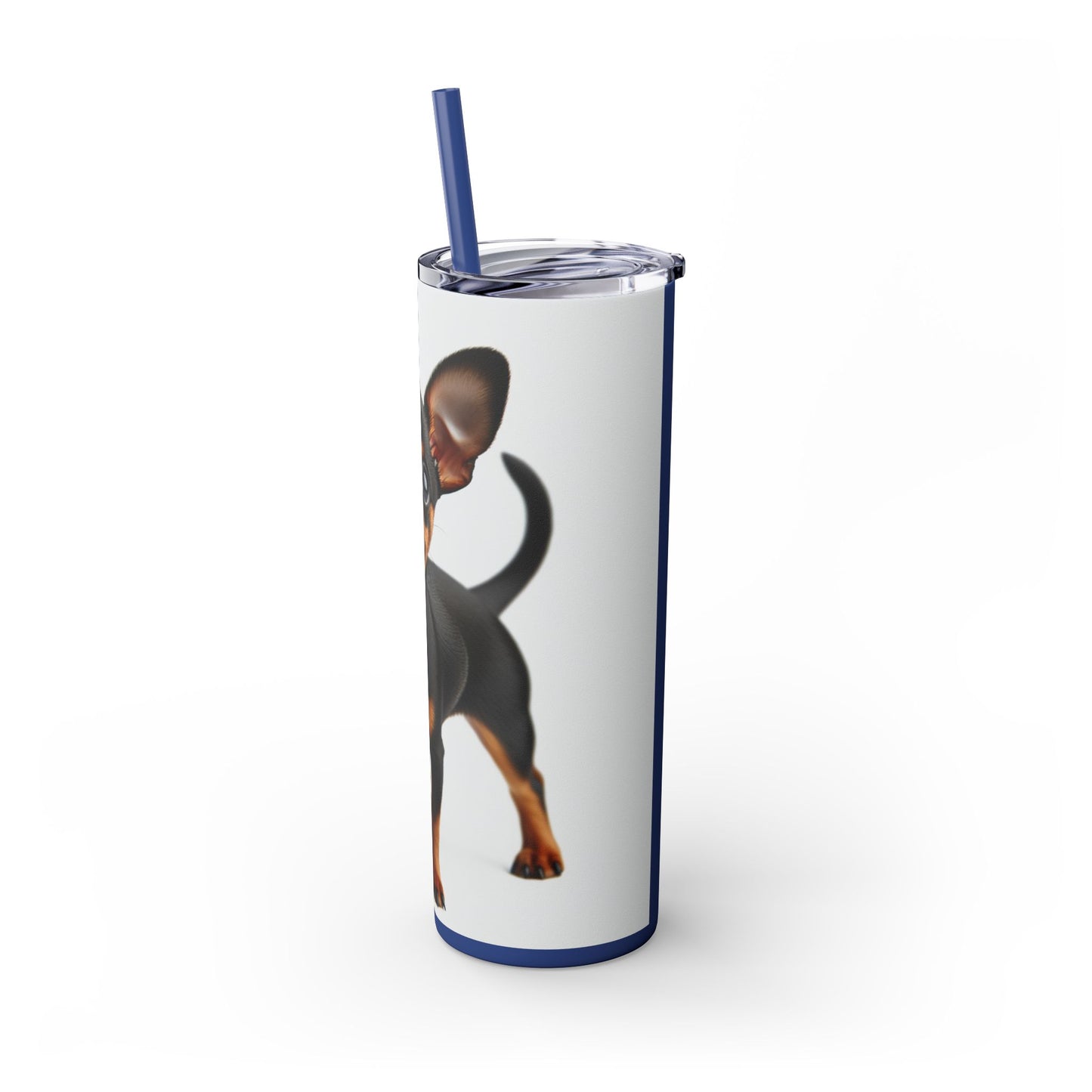 Miniature Pinscher Skinny Tumbler with Straw, 20oz