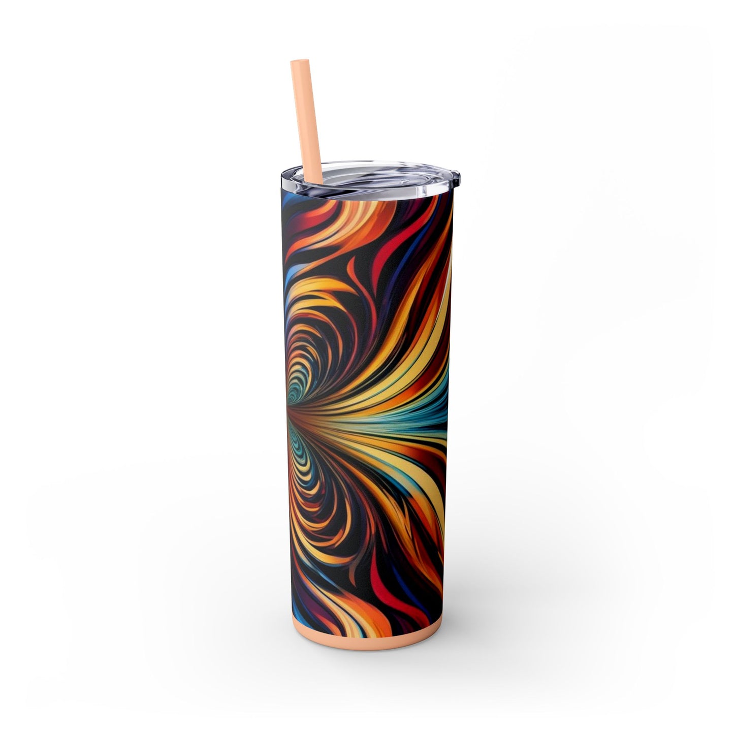 Optical Illusion Skinny Tumbler with Straw, 20oz