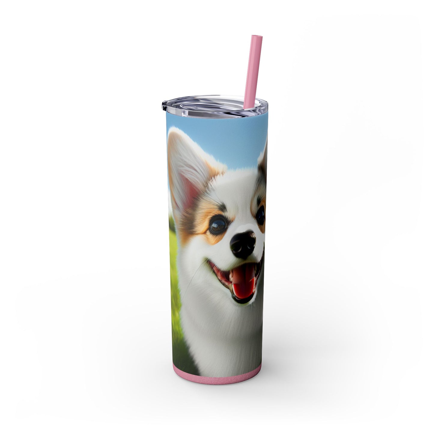 Welsh Corgi Cardigan Skinny Tumbler with Straw, 20oz