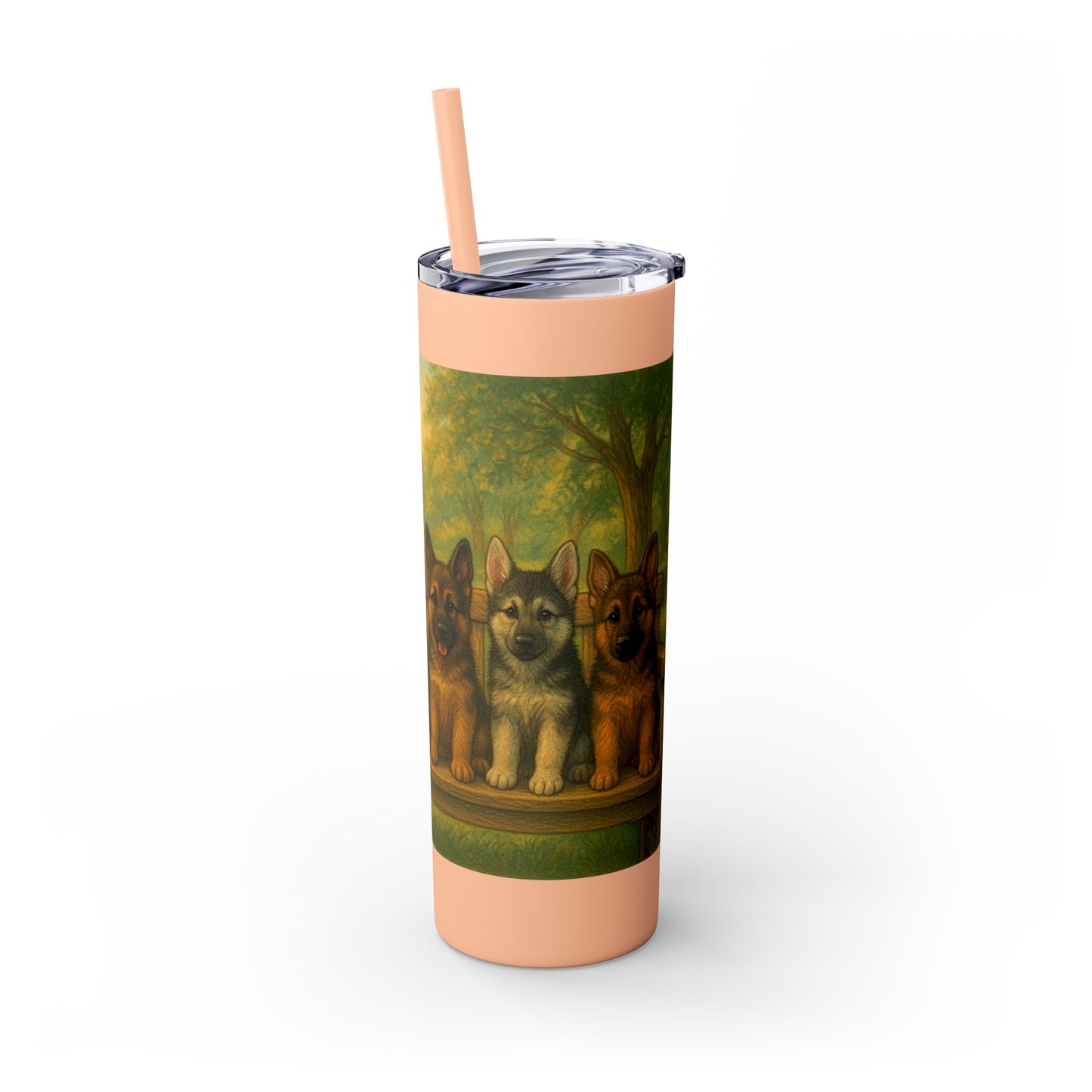 German Shepherd puppies Tumbler with Straw, 20oz