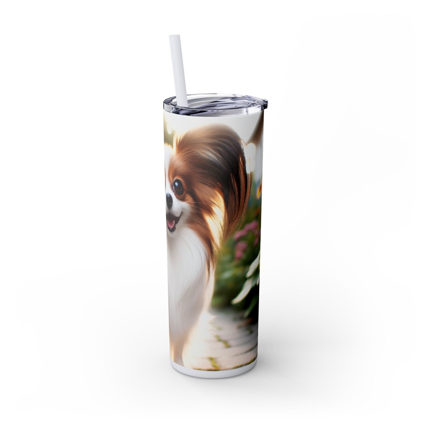 Papillon Skinny Tumbler with Straw, 20oz