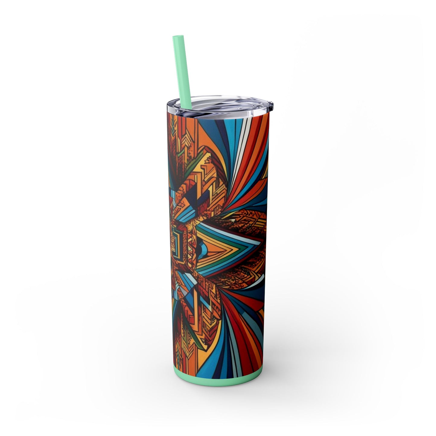 Optical Illusion Skinny Tumbler with Straw, 20oz