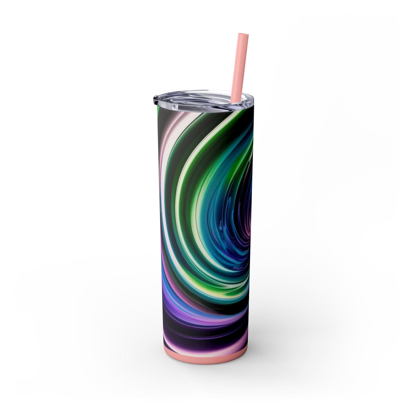 Optical Illusion Skinny Tumbler with Straw, 20oz