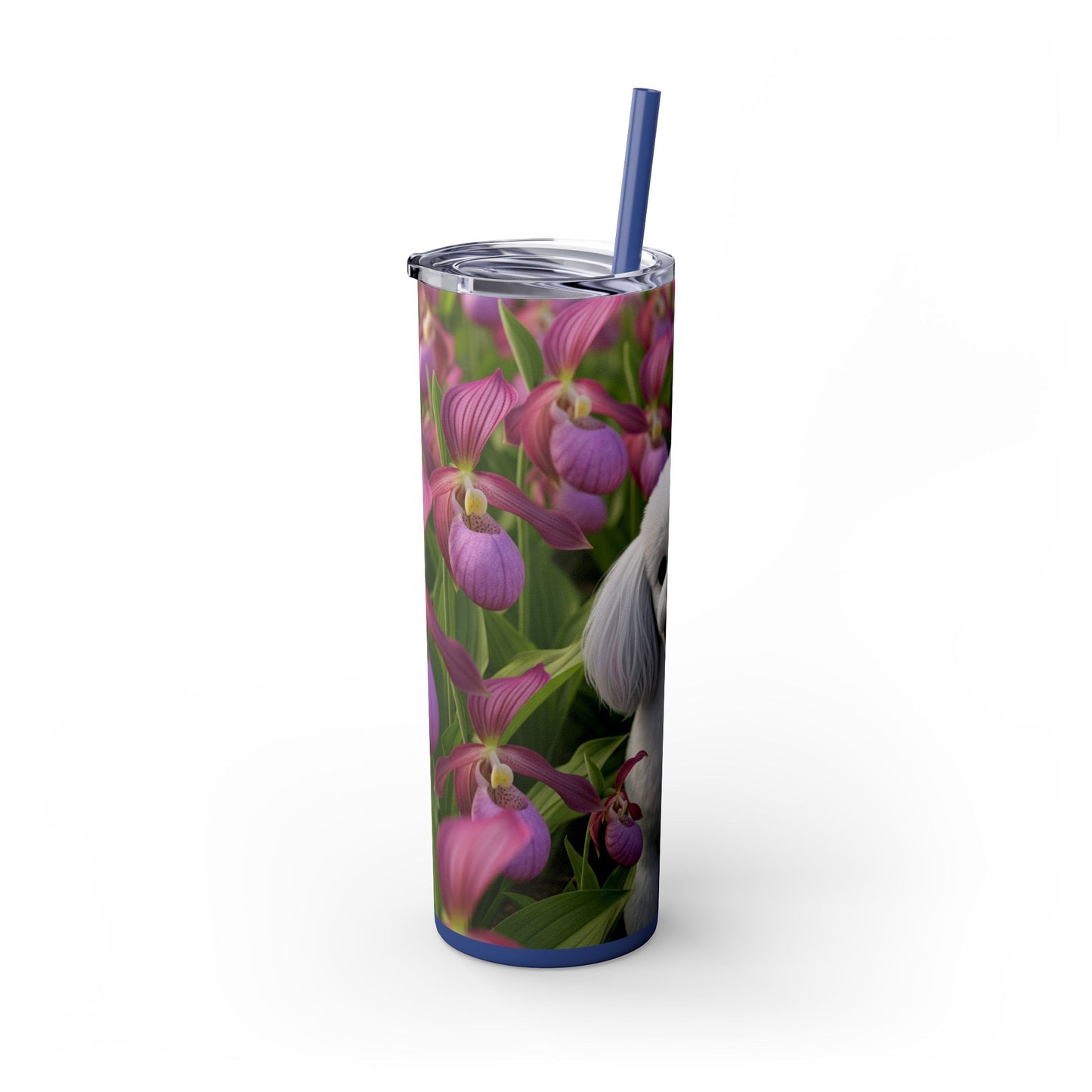 Toy Poodle Skinny Tumbler with Straw, 20oz