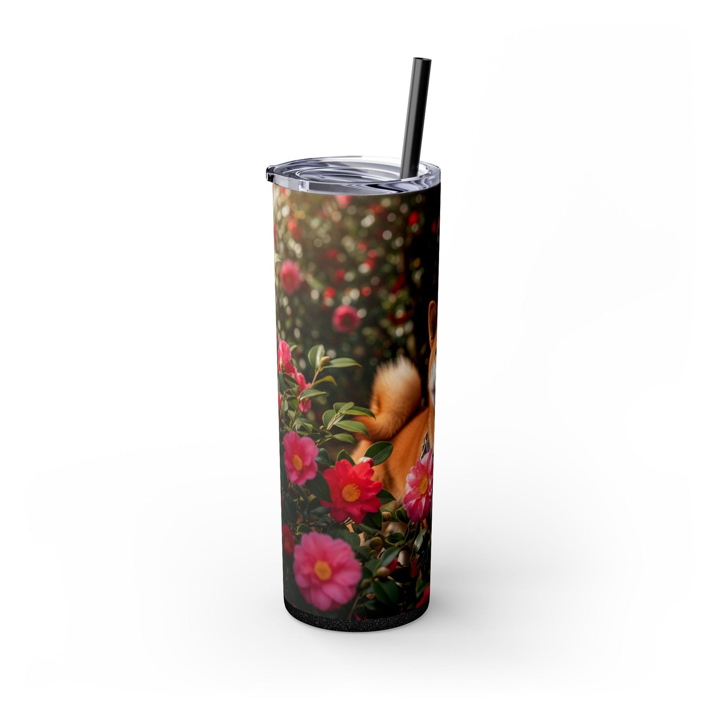 Shiba Inu Skinny Tumbler with Straw, 20oz
