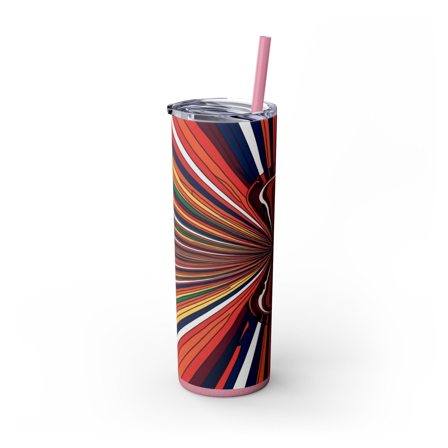 Optical Illusion Skinny Tumbler with Straw, 20oz