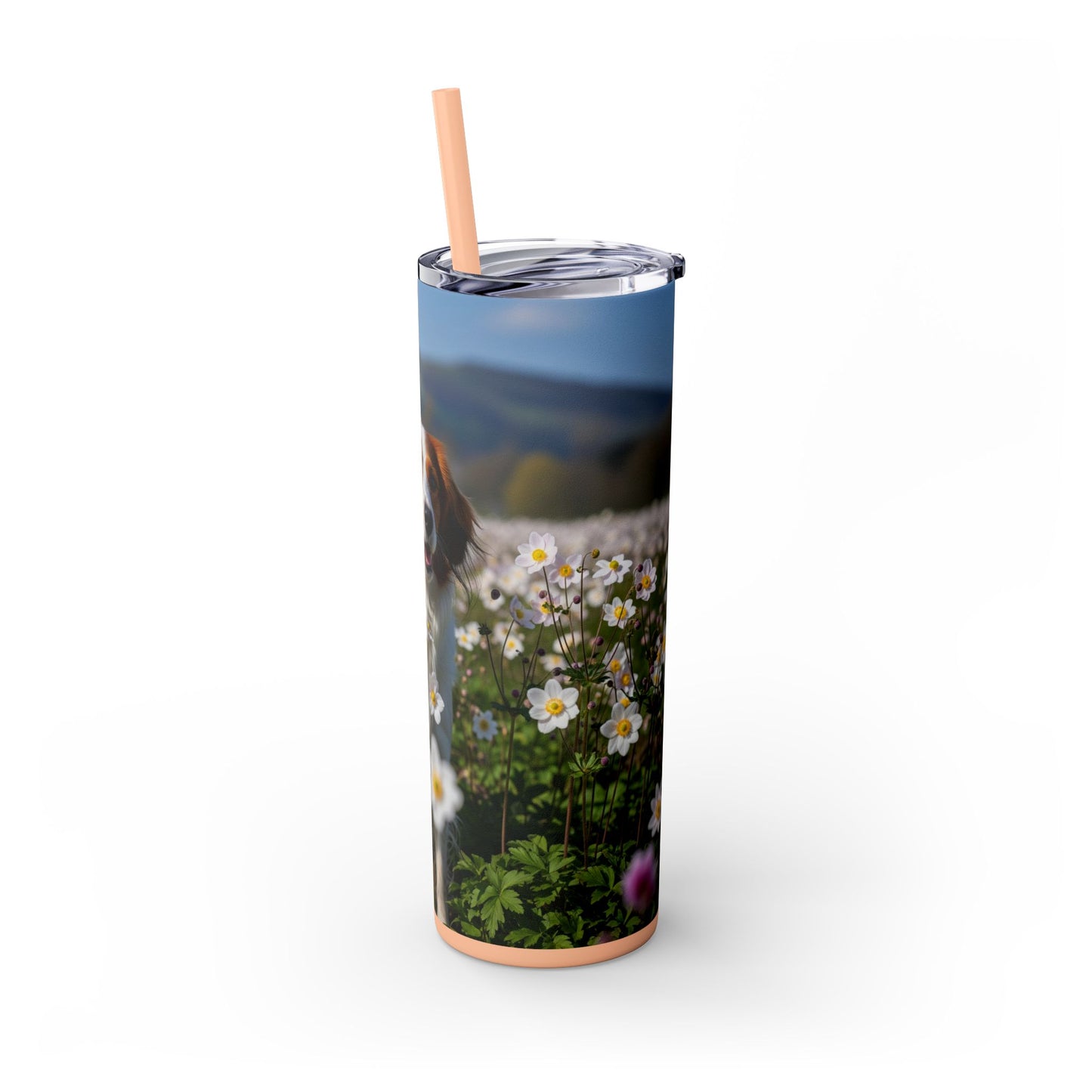 Nederlandse Kooikerhondje Skinny Tumbler with Straw, 20oz