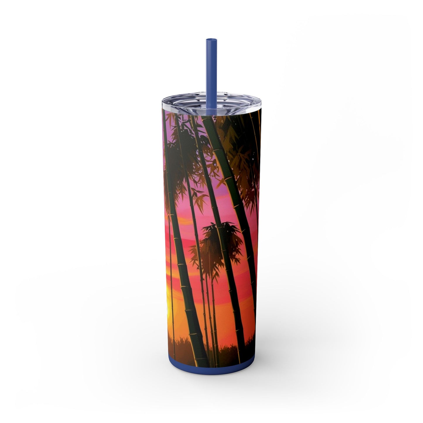 Bamboo Forest Sunrise Skinny Tumbler with Straw, 20oz