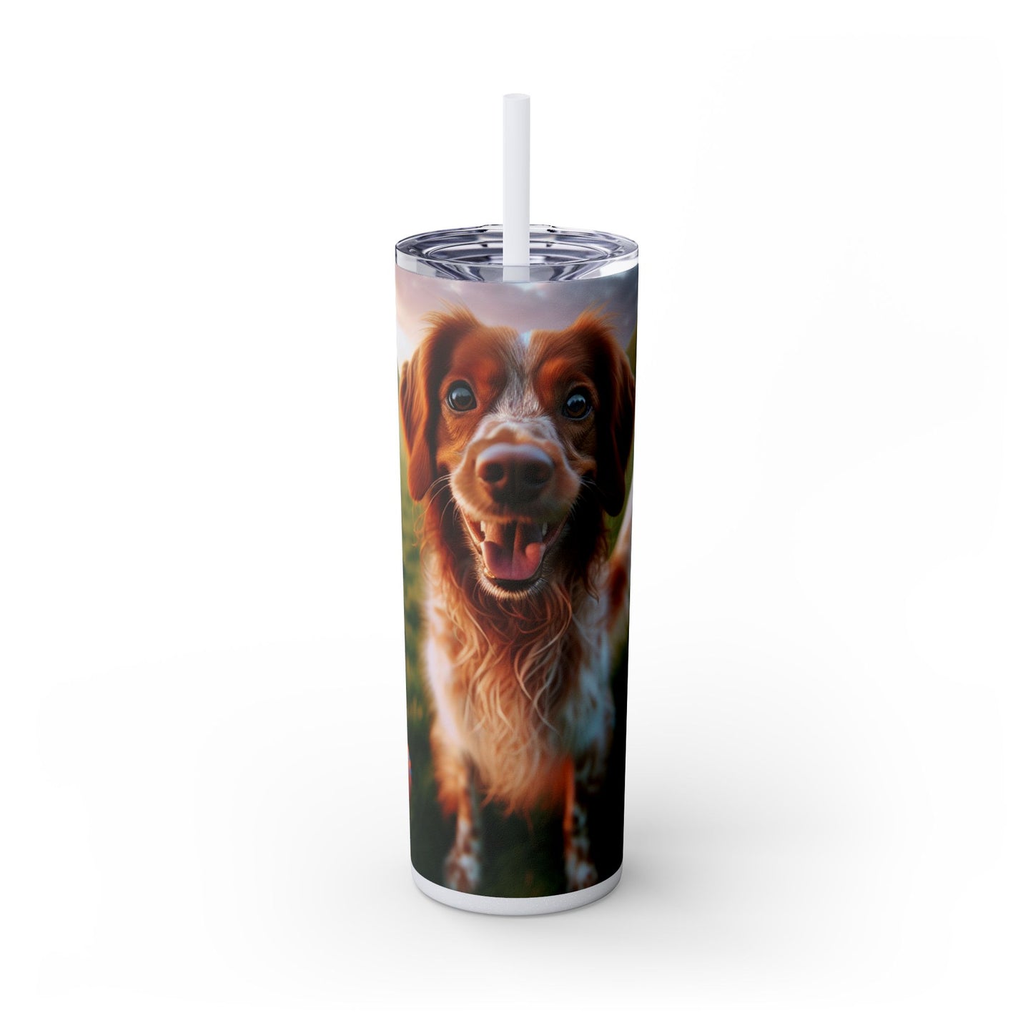 Brittany Dog Tumbler with Straw, 20oz