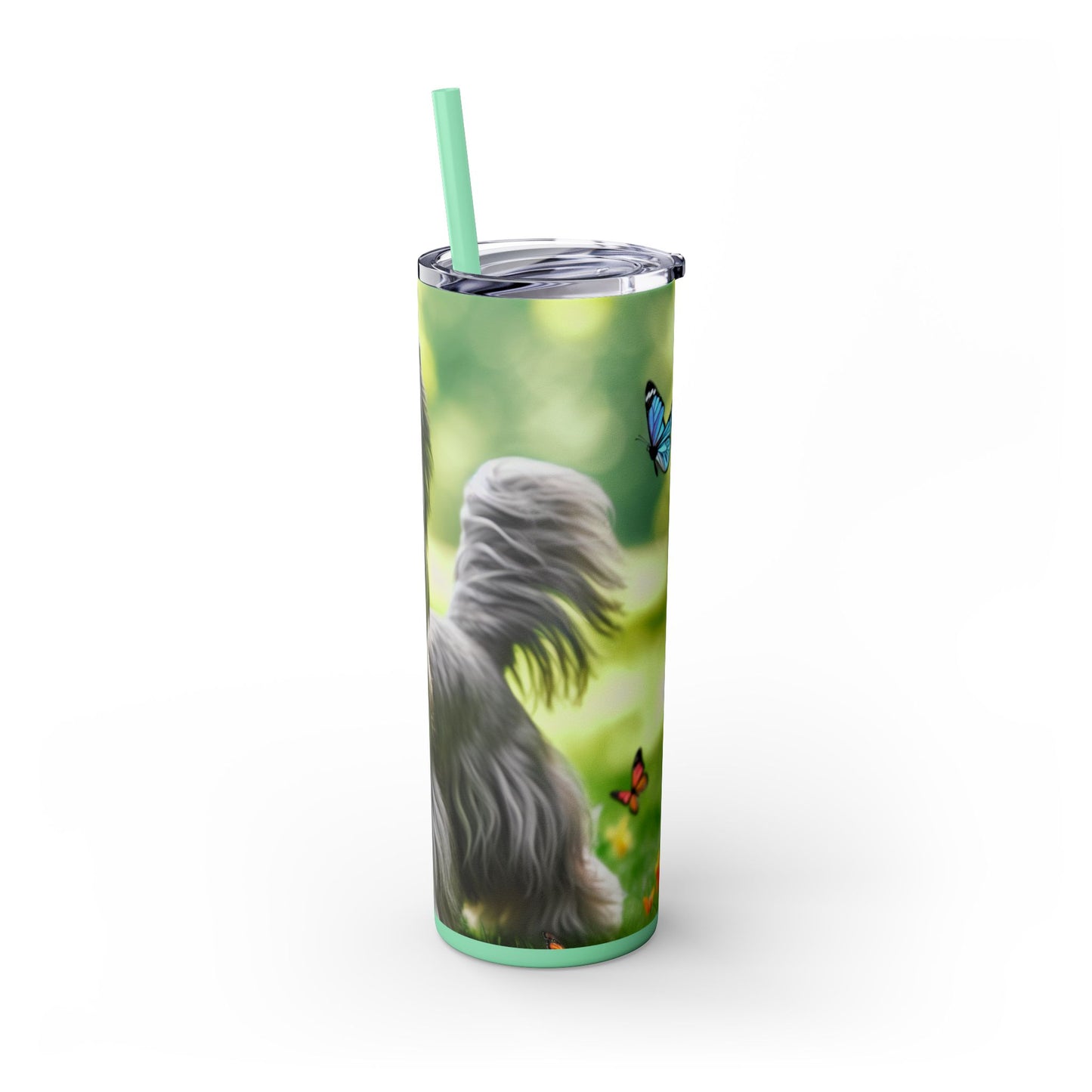 Skye Terrier Skinny Tumbler with Straw, 20oz